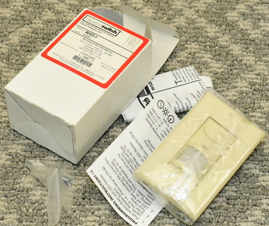 Sensor Switch WSD-I Motion Detector / Occupancy Sensor, Ivory, New