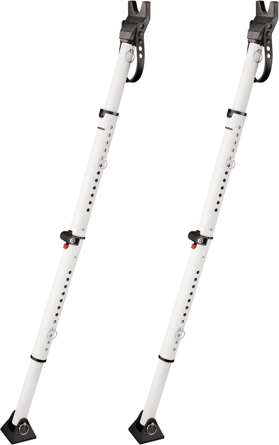 Master Lock White Compact Door Stopper Folding Security Bar, Adjustable from 25-