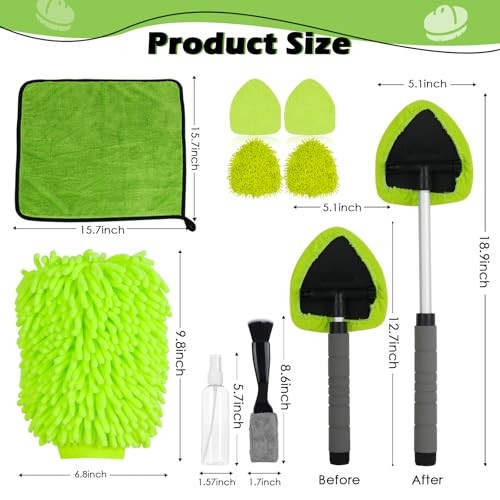 8PCS Windshield Cleaner Tool, Car Windshield Cleaner Tool with Extendable