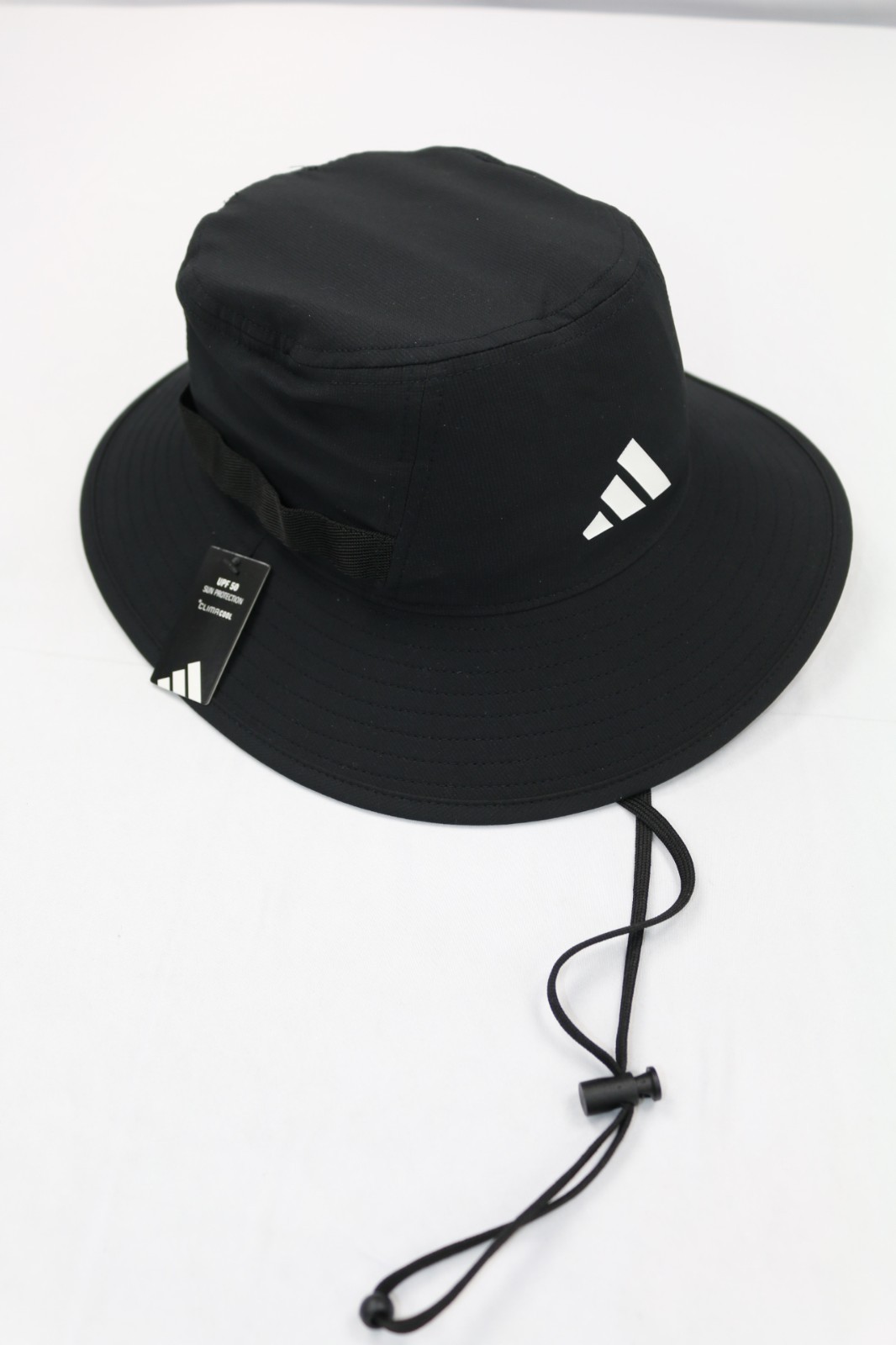 Adidas Victory  Men's Bucket Hat Black White Sunglass Hook Mesh Lined Adjustable