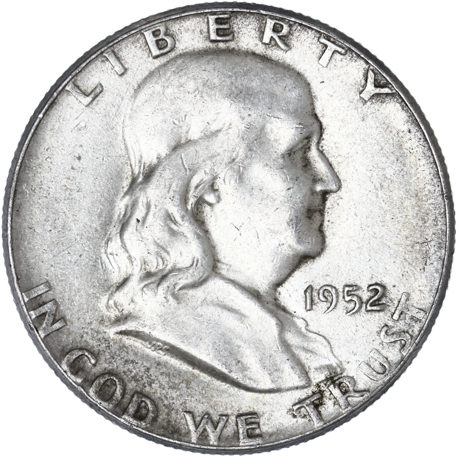 1952 (P) Franklin Half Dollar 90% Silver Extra Fine XF See Pics S435