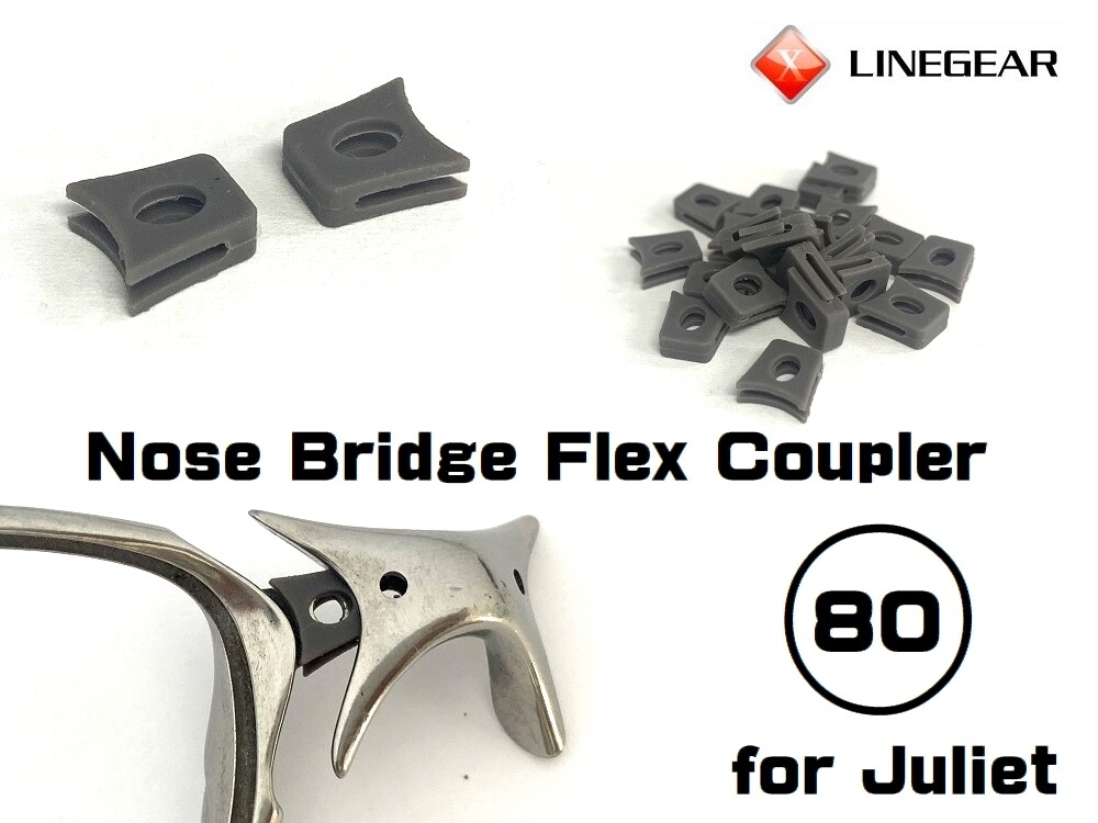 LINEGEAR Nose Bridge Flex Coupler for Oakley X-Metal Juliet - 2 pcs [NBFC80-DG]