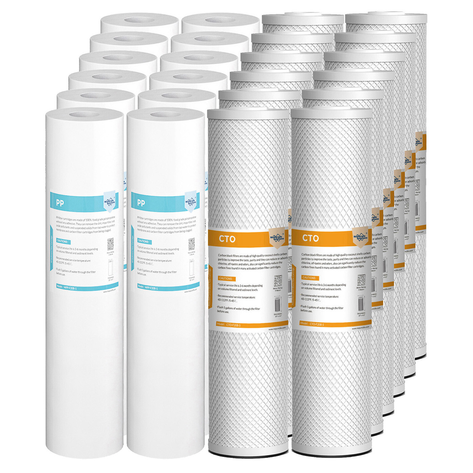 1-12PK 20"x4.5" Big Blue Sediment Carbon Block Water Filter Cartridges Purifier