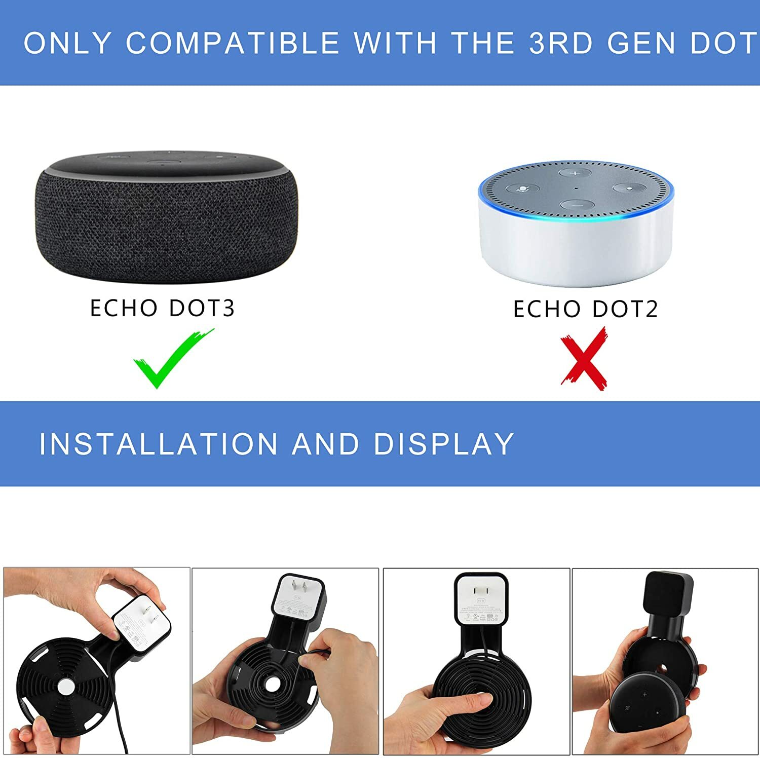 Outlet Wall Mount Holder Stand Hanger for Dot 3rd Gen,A Space-Saving Solution