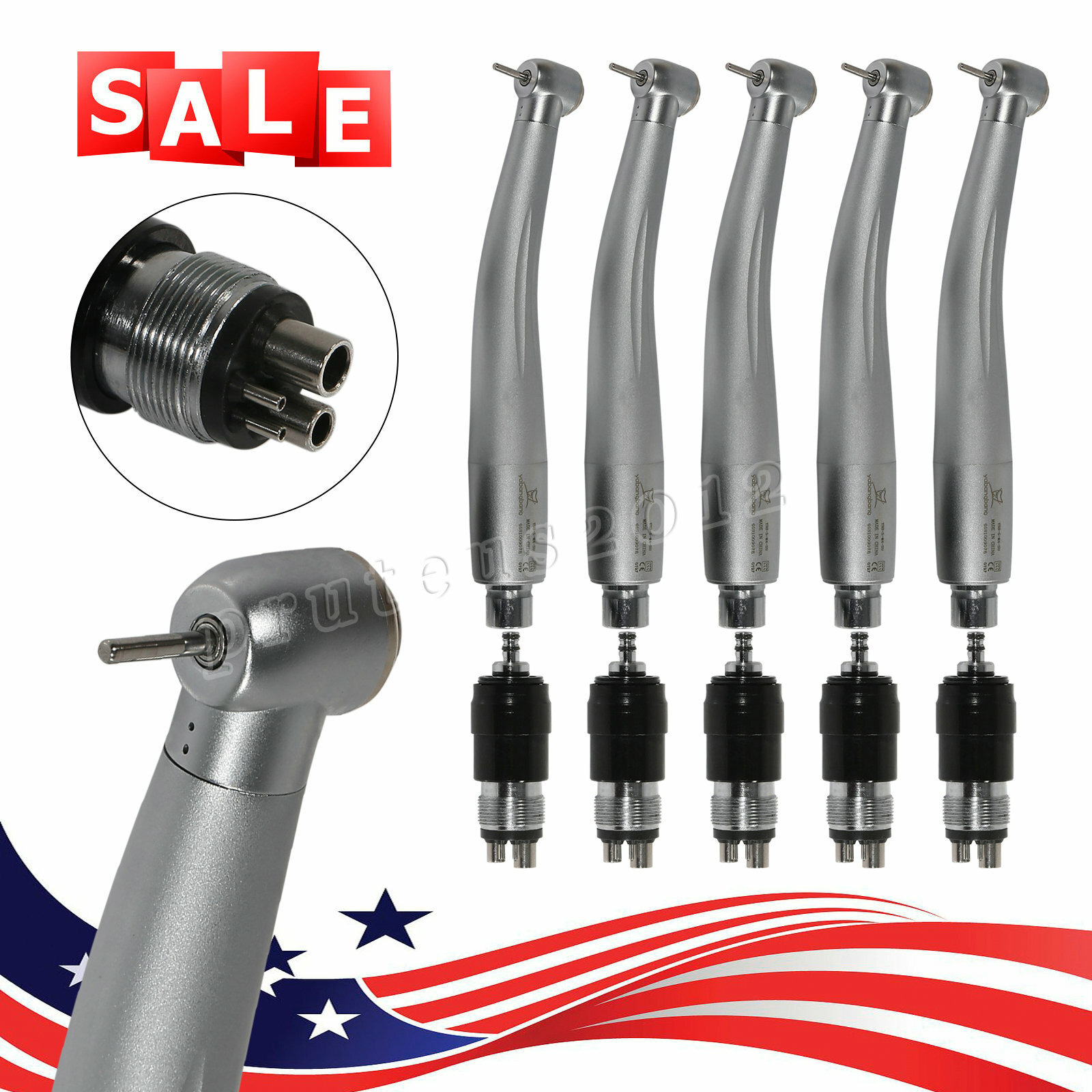 Yabangbang Dental High Speed Handpiece +Quick Coupler Fit NSK QD-J USA Standard