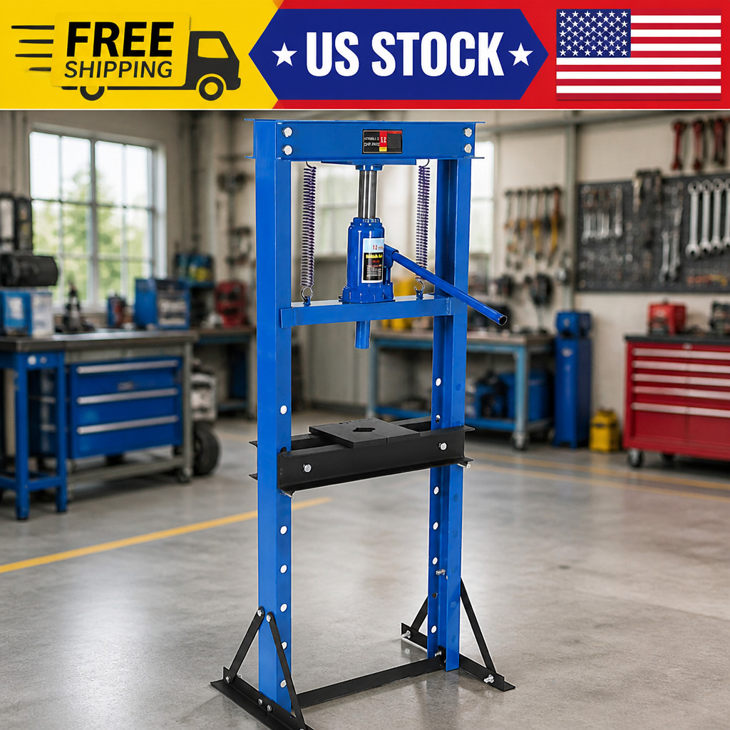 6T Hydraulic h-Frame Hydraulic Shop Press with 2 Press Plates, Heavy Duty Press,