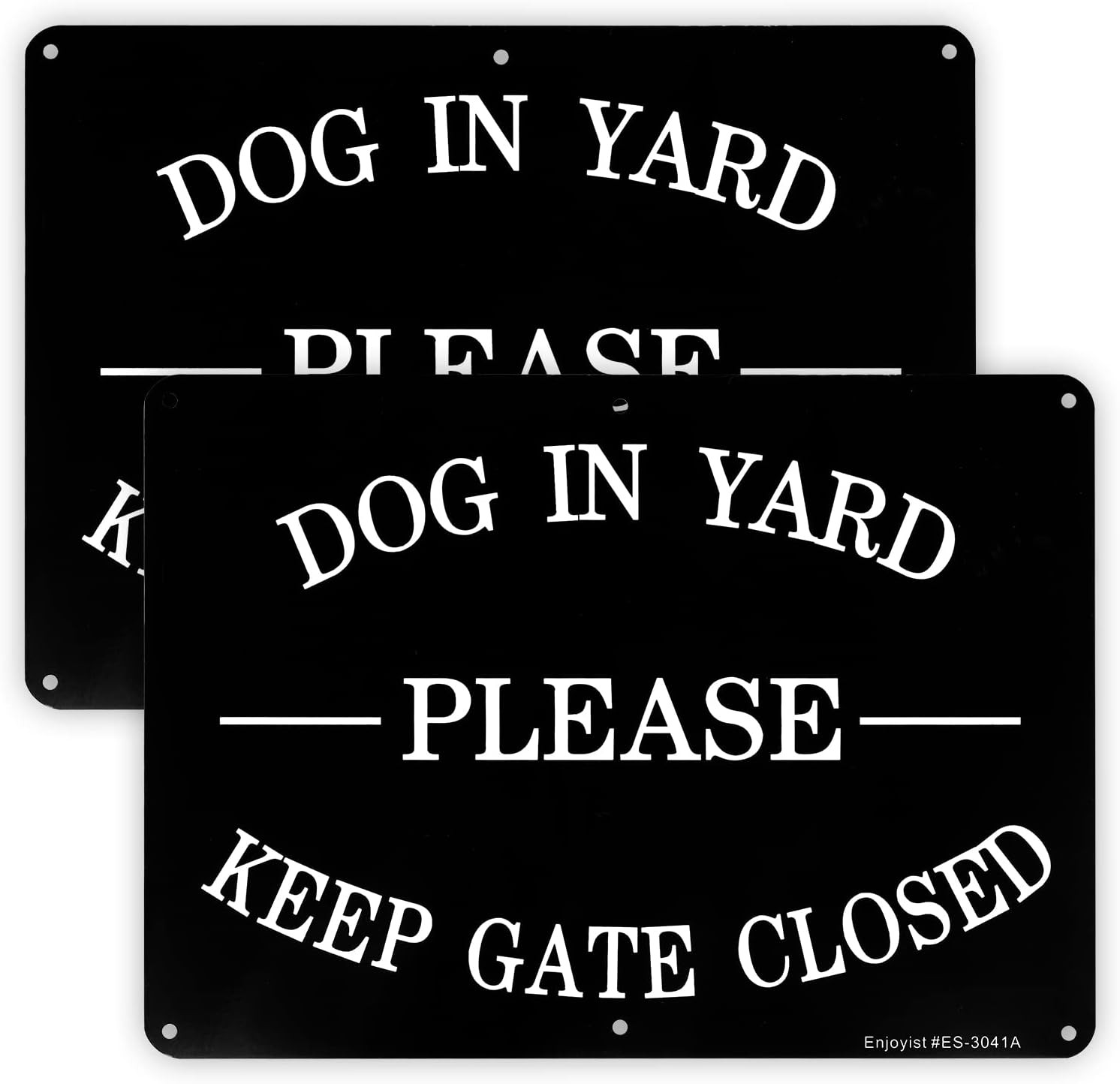 2 Pack Keep Gate Closed, Dogs in Yard Sign, 10"X 7" .04" Aluminum Reflective Sig