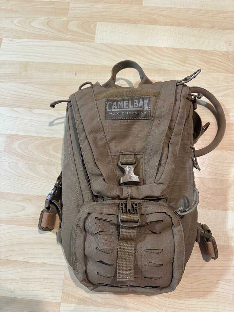 Camelbak Ambush Pack, Coyote Pre Owned 100 Oz Hydrate or Die