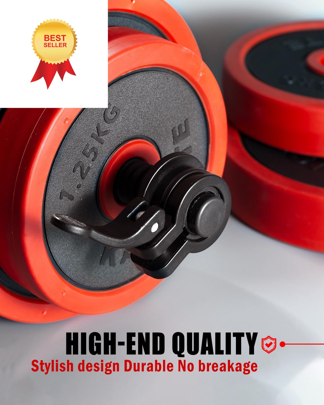 ZY-HUAN Mini Pro Barbell Clips 1 inch I Multi-Size Adjustable Black