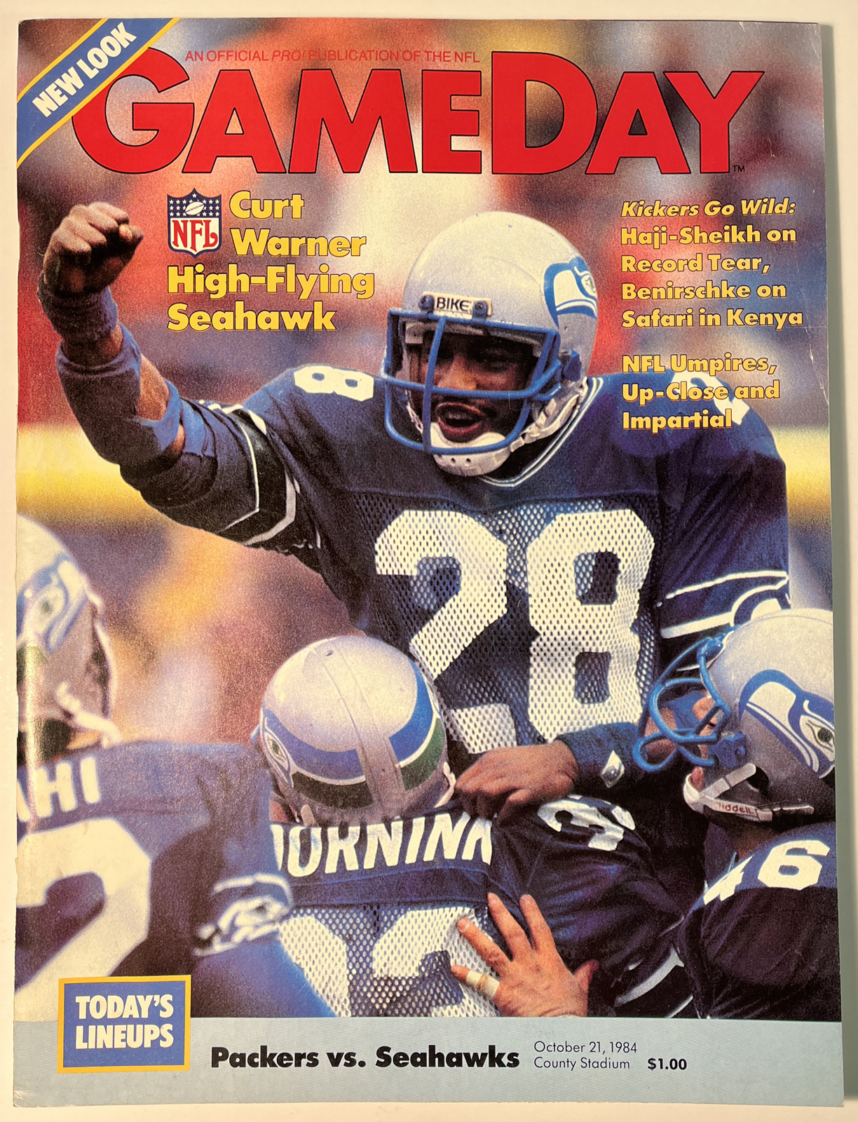 NFL GameDay Program October 21, 1984 Packers Vs Seahawks, Clean! (B51)