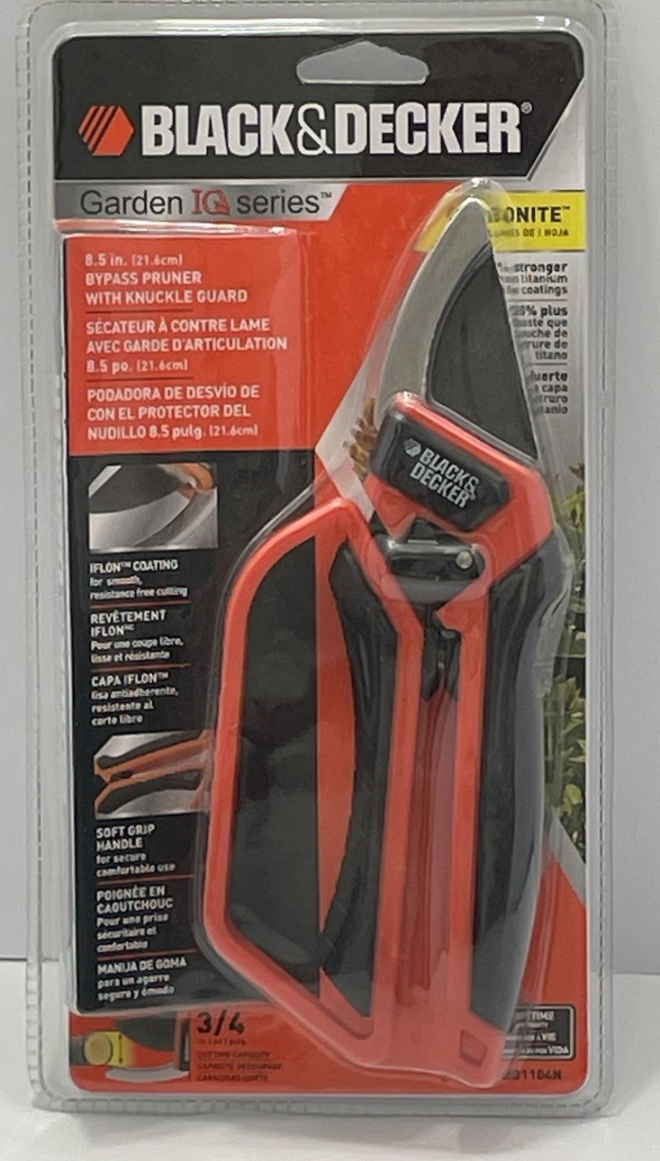 BLACK & DECKER 8.5” IQ Series Bypass Pruner Knuckle Guard BD1140N New Sealed