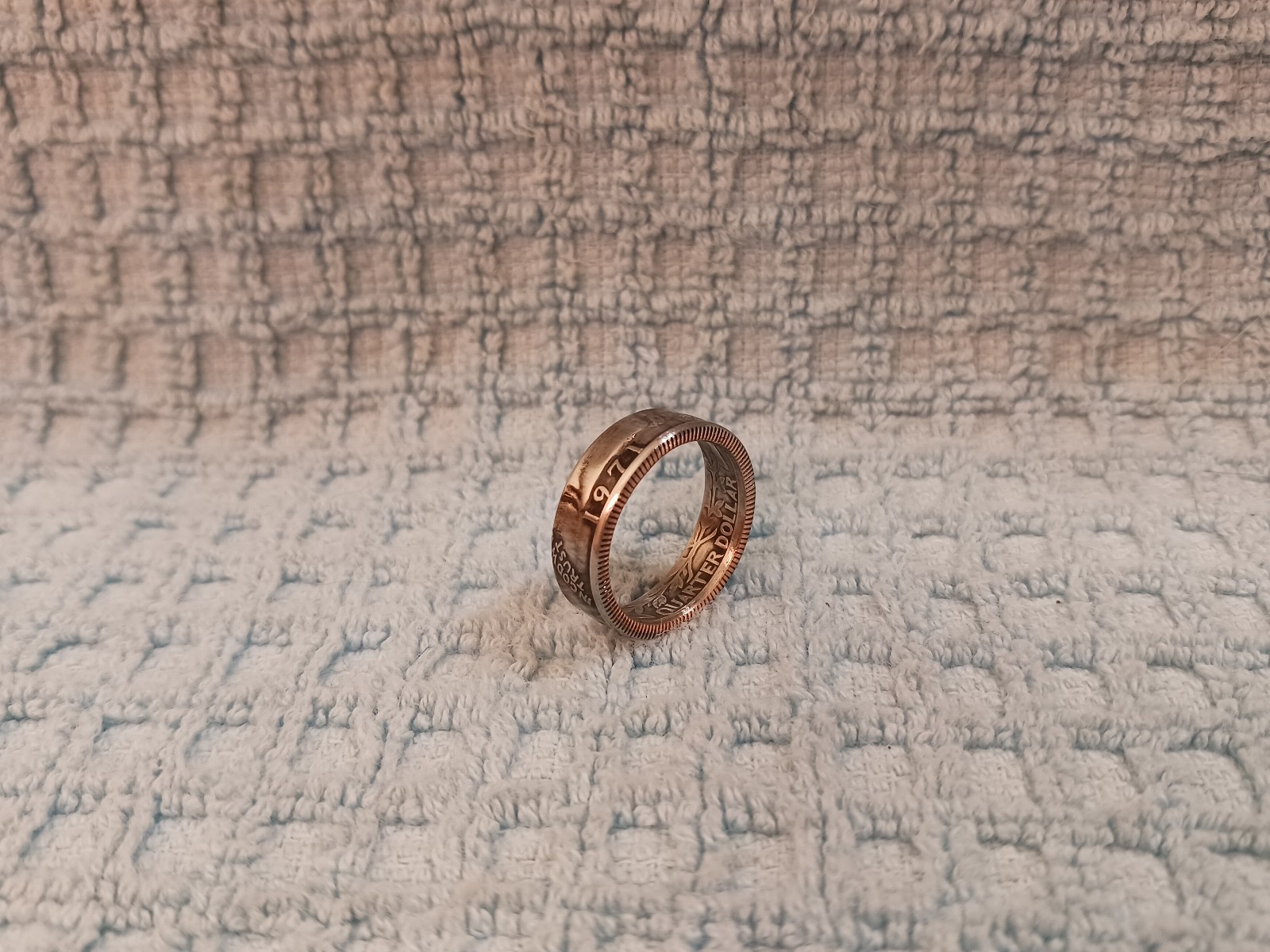 1971 Washington Quarters, Handmade Coin Ring, Size 7