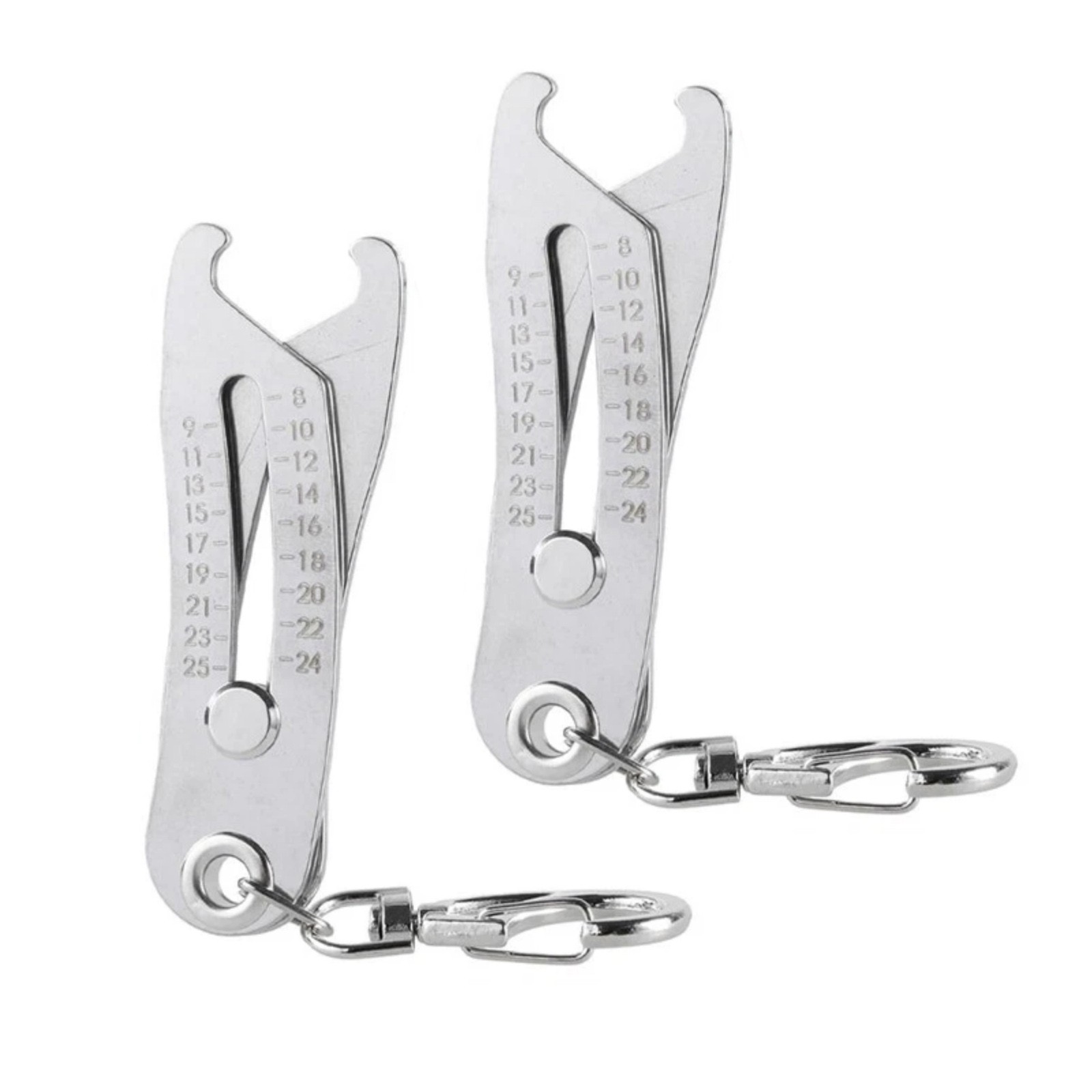 Stainless Steel Bolt Size Identifier - Thread Gauge with Keychain Attachment