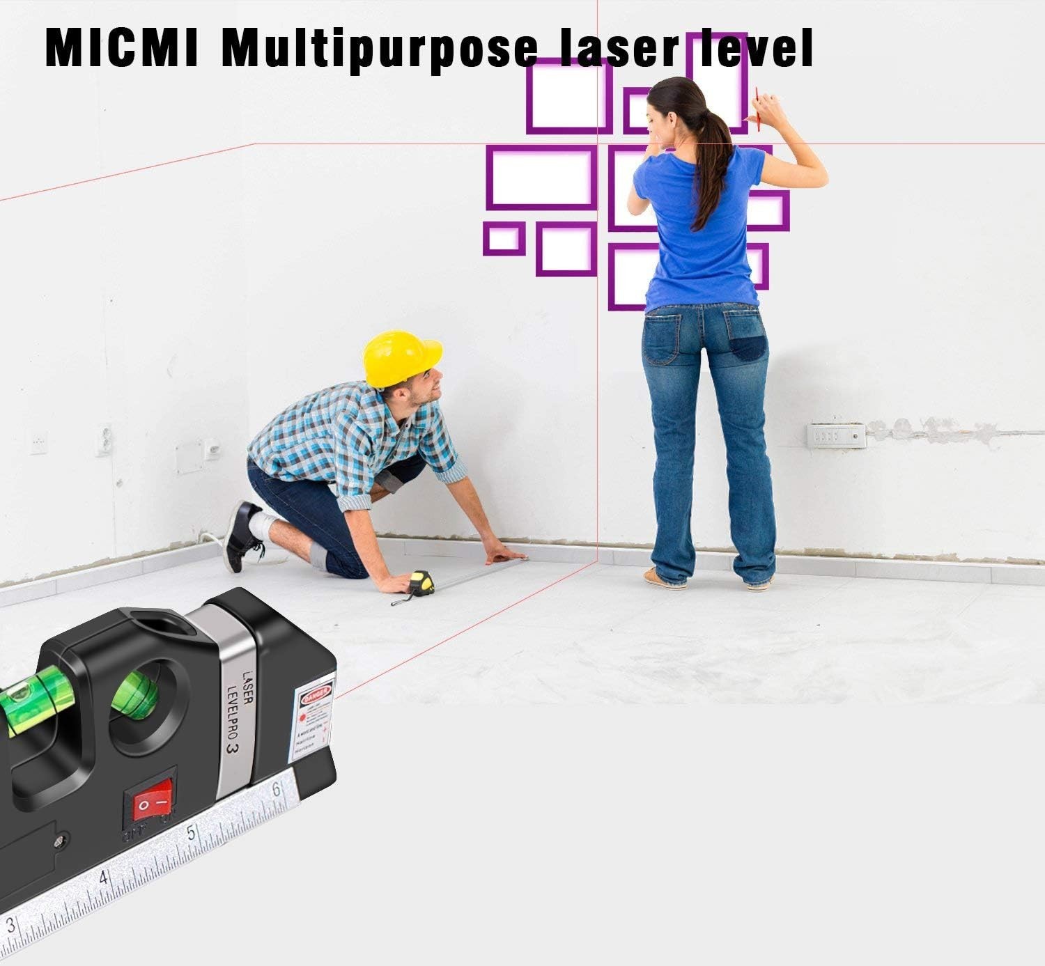 Automatic Laser Level & Tape Measure Ruler - Work Smart with Enhanced Precision