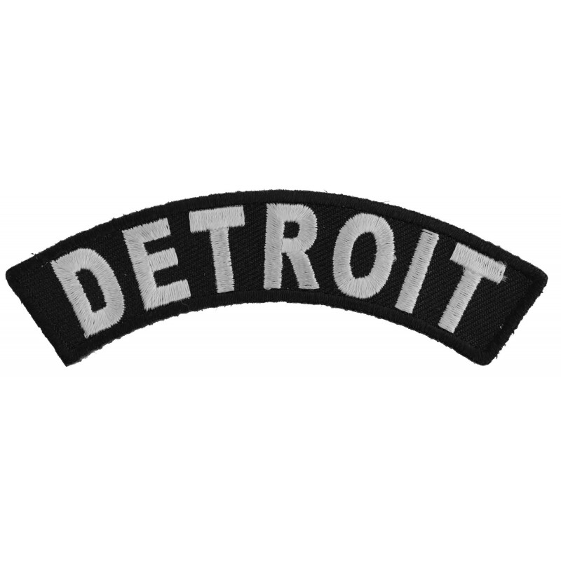 Patch, Small Rocker (Iron-On), Detroit Michigan City Patch, 4" x 1"