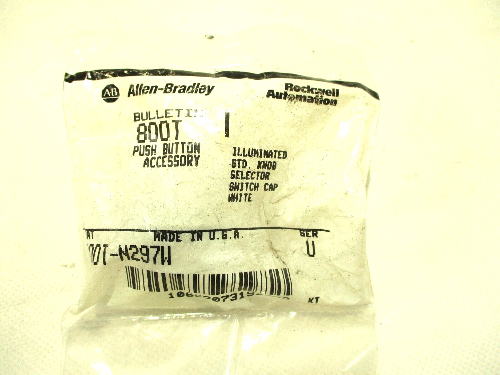 NEW ALLEN-BRADLEY 800T-N297W ILLUMINATED WHITE SELECTOR  SWITCH KNOB