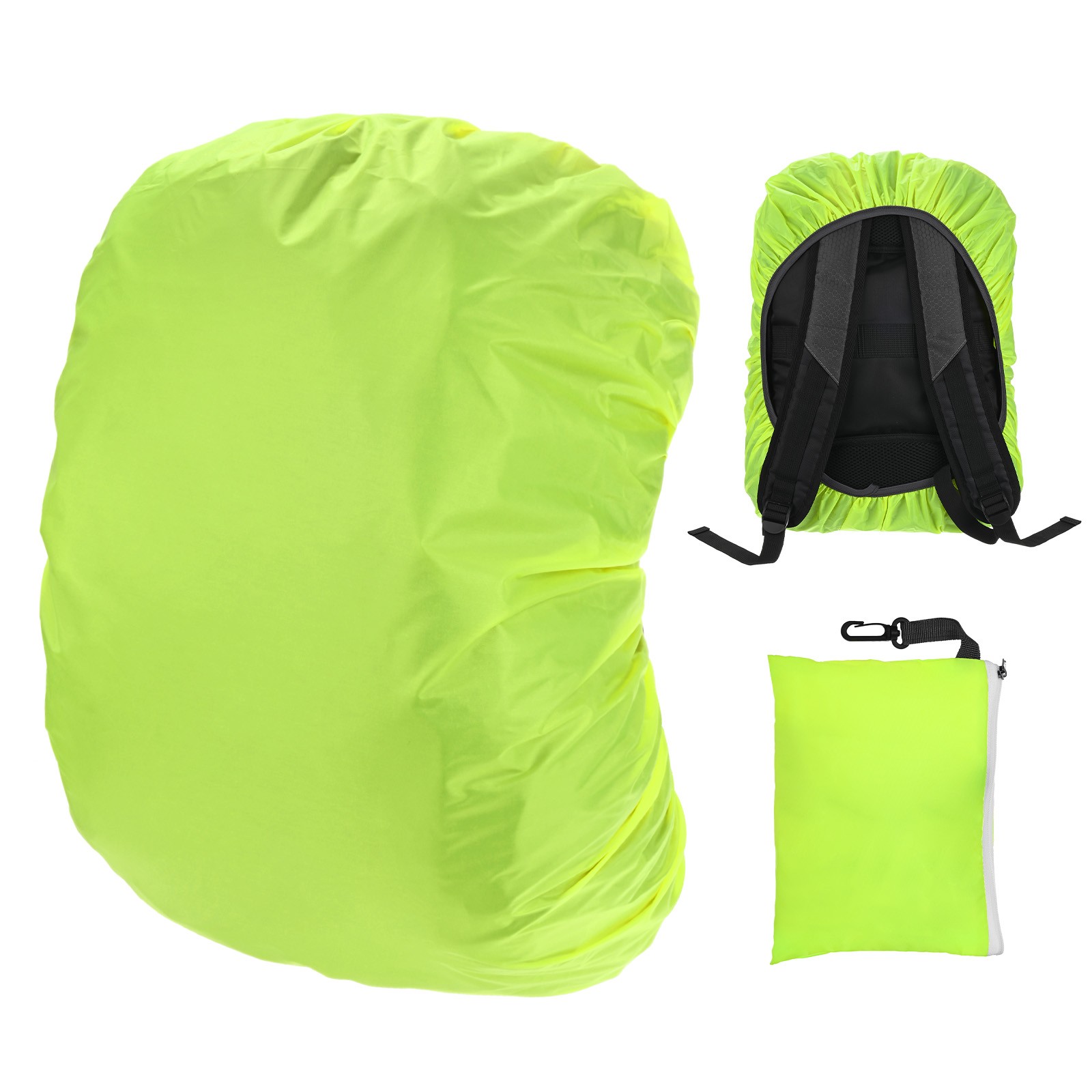 Waterproof Backpack Rain Cover, 30L-40L Backpack Cover [Fluorescent Green]
