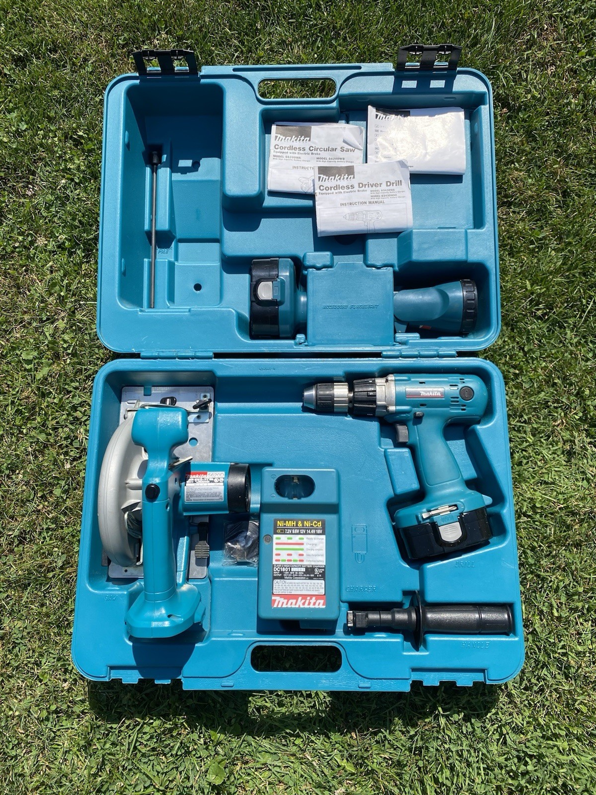 Makita 18v Ni-Cd Professional Combo Kit 2 Batteries Charger Drill Saw Light Case
