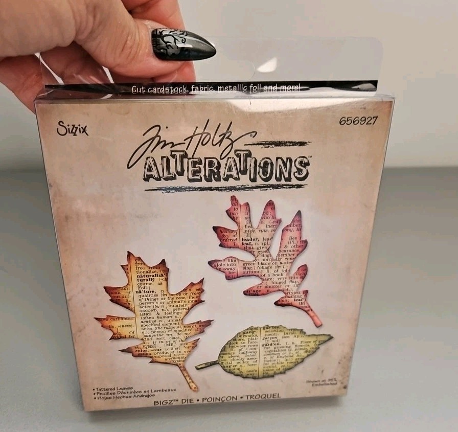 Sizzix Tim Holtz Alterations Die TATTERED LEAVES Bigz Retired 656927 New Sealed