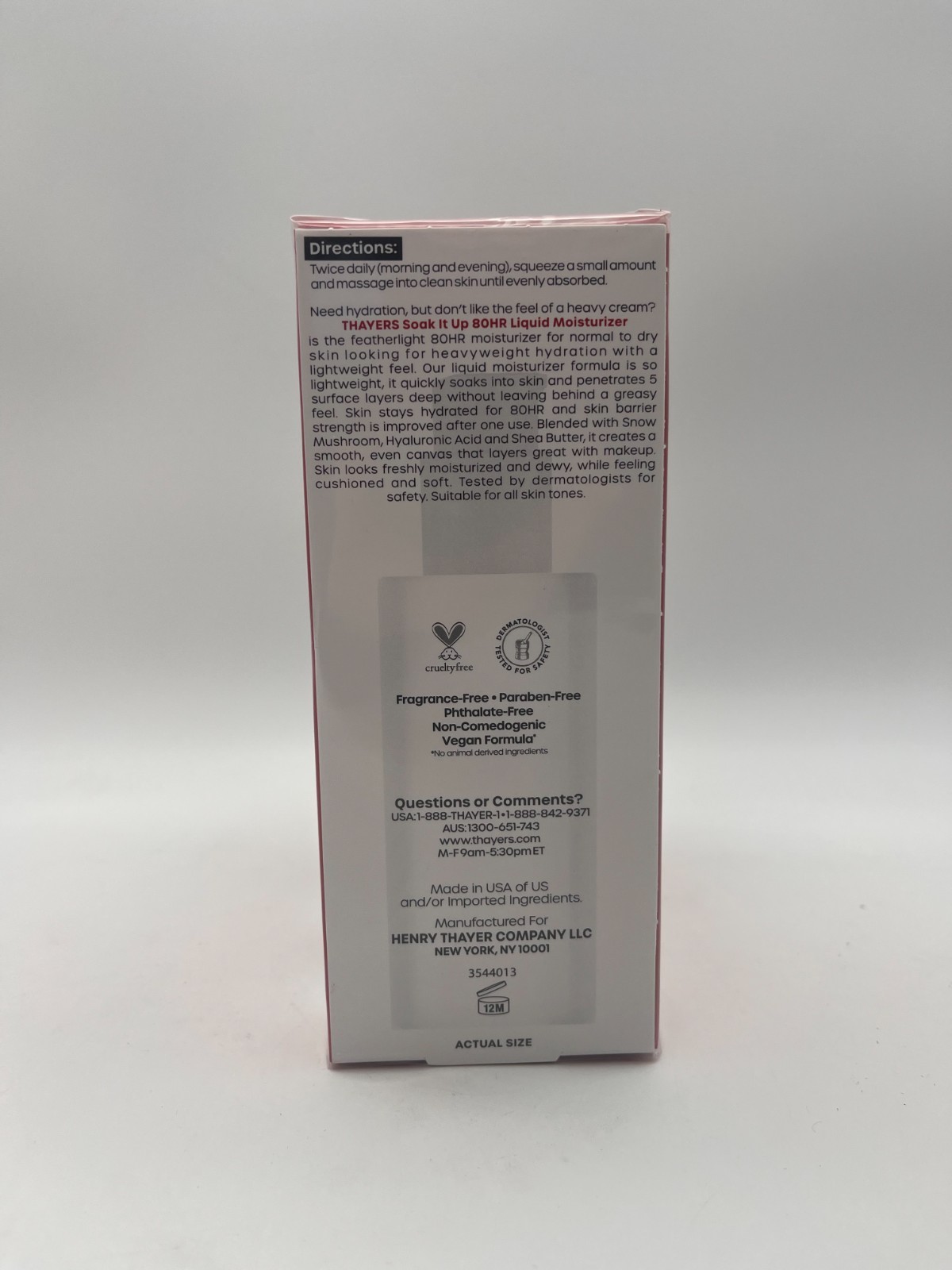 3x THAYERS SOAK IT UP 80HR LIQUID MOISTURIZER NORMAL DRY 2.5oz EA SEALED MR 1004