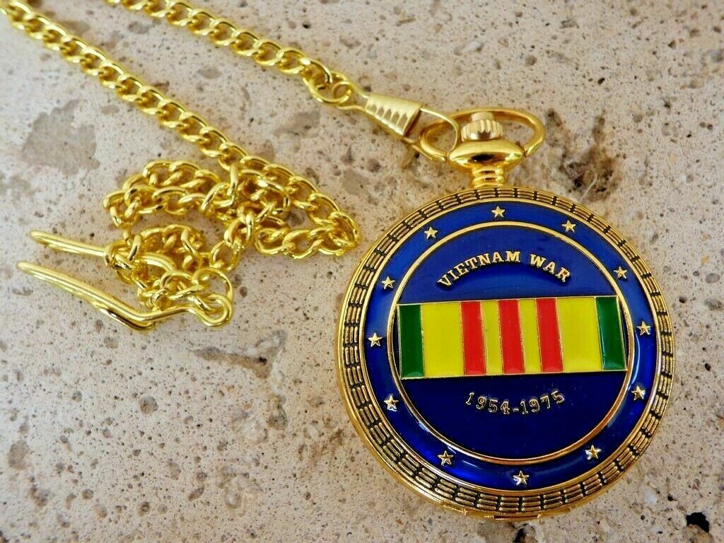 Vietnam War Memorial Commemorative Pocket Watch - US Military 1954-1975 Nam War