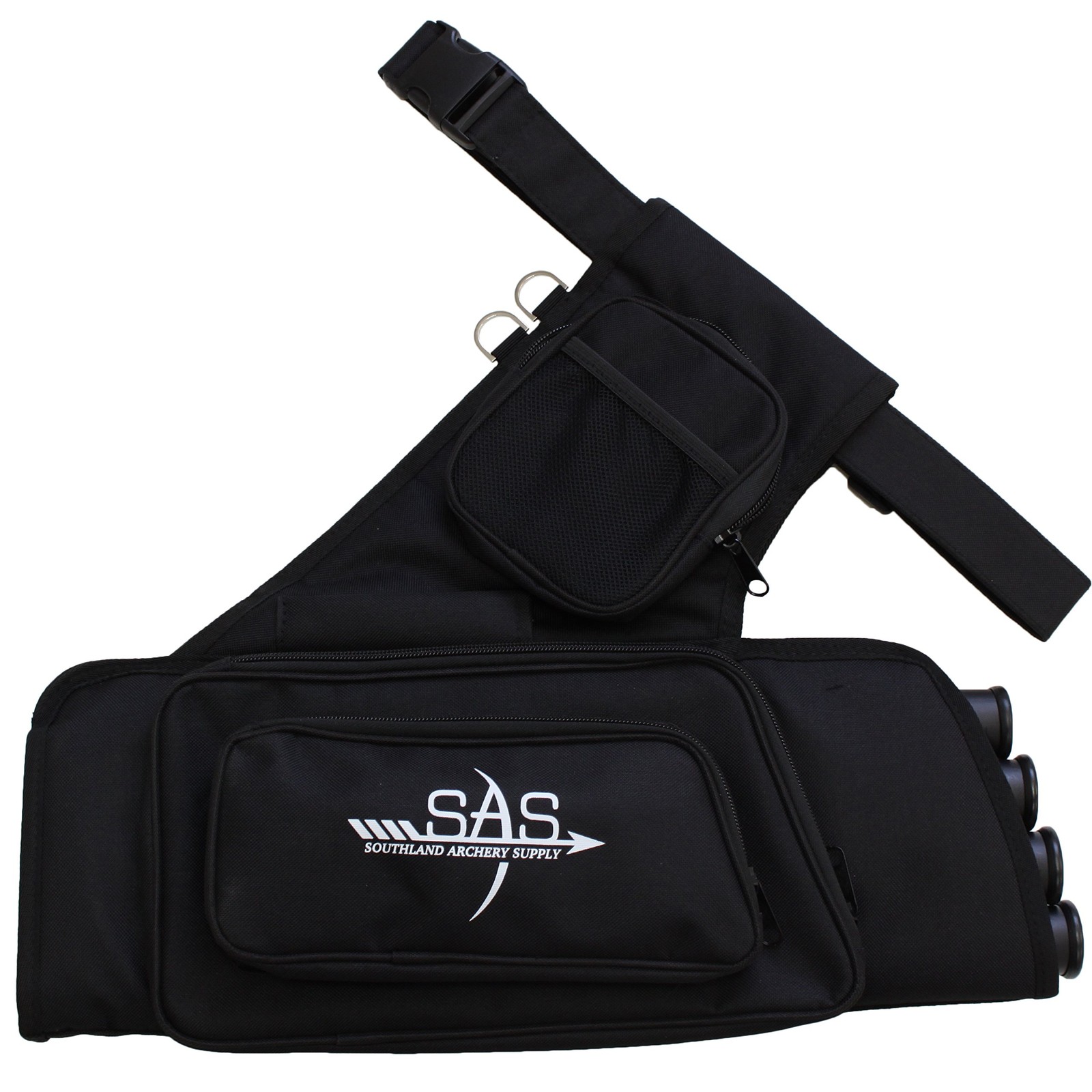 SAS Tube Archery Arrow Target Quiver with Two Zipped Pockets, One Binocular P...