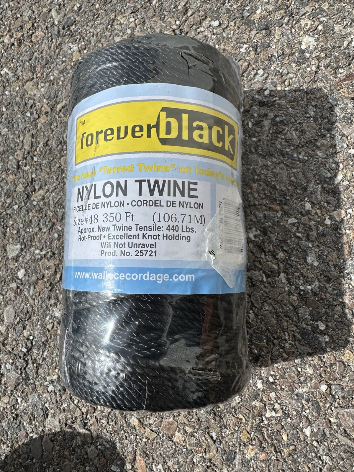 Forever Black "Tarred Twine" Nylon Twine, Twisted, Size #48