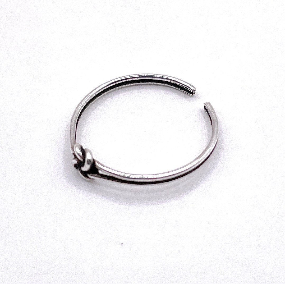 Solid Sterling Silver Wire Wrap Knot Toe Ring Adjustable