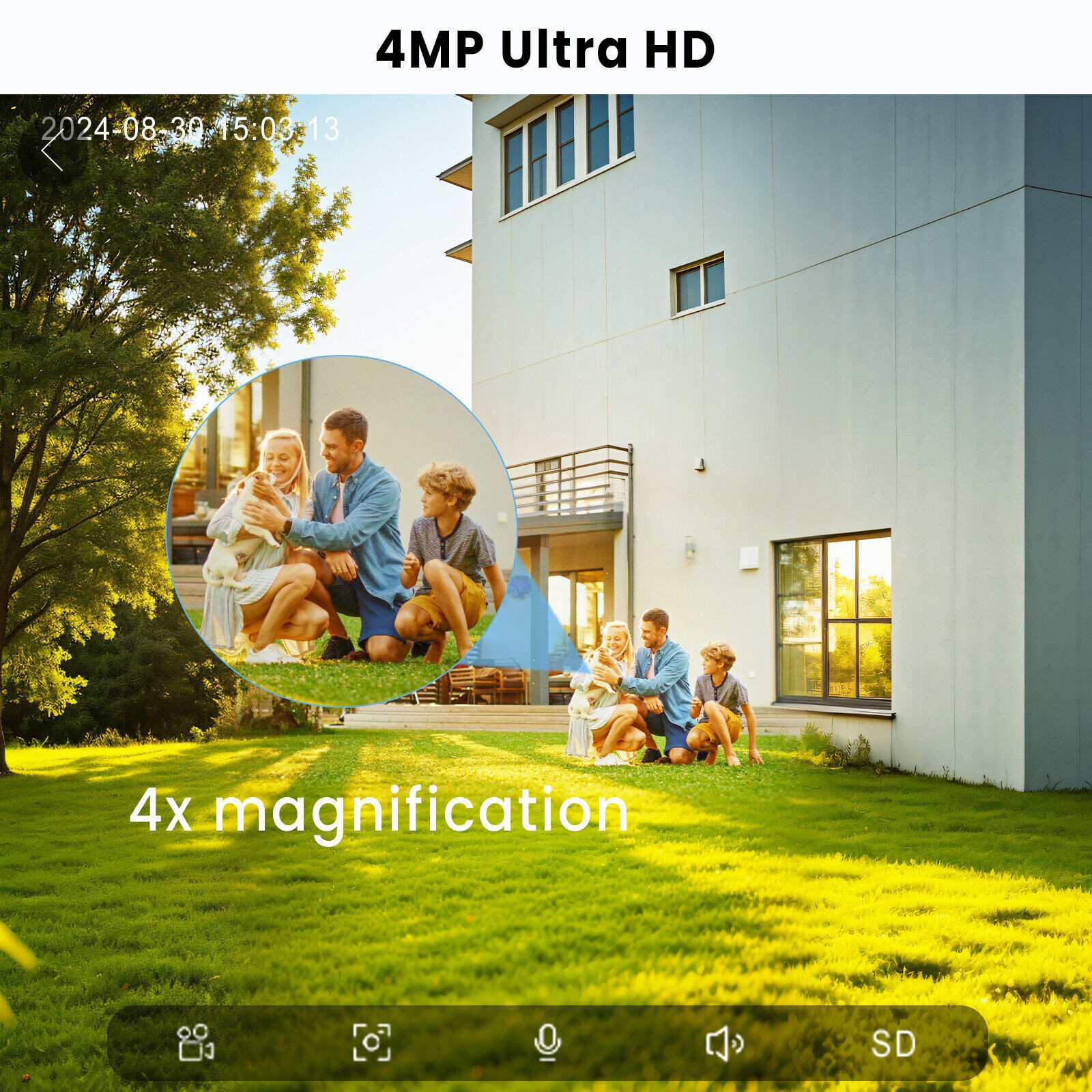 ARCCTV Outdoor Wireless Security Camera System Solar Battery Powered WIFI Camera