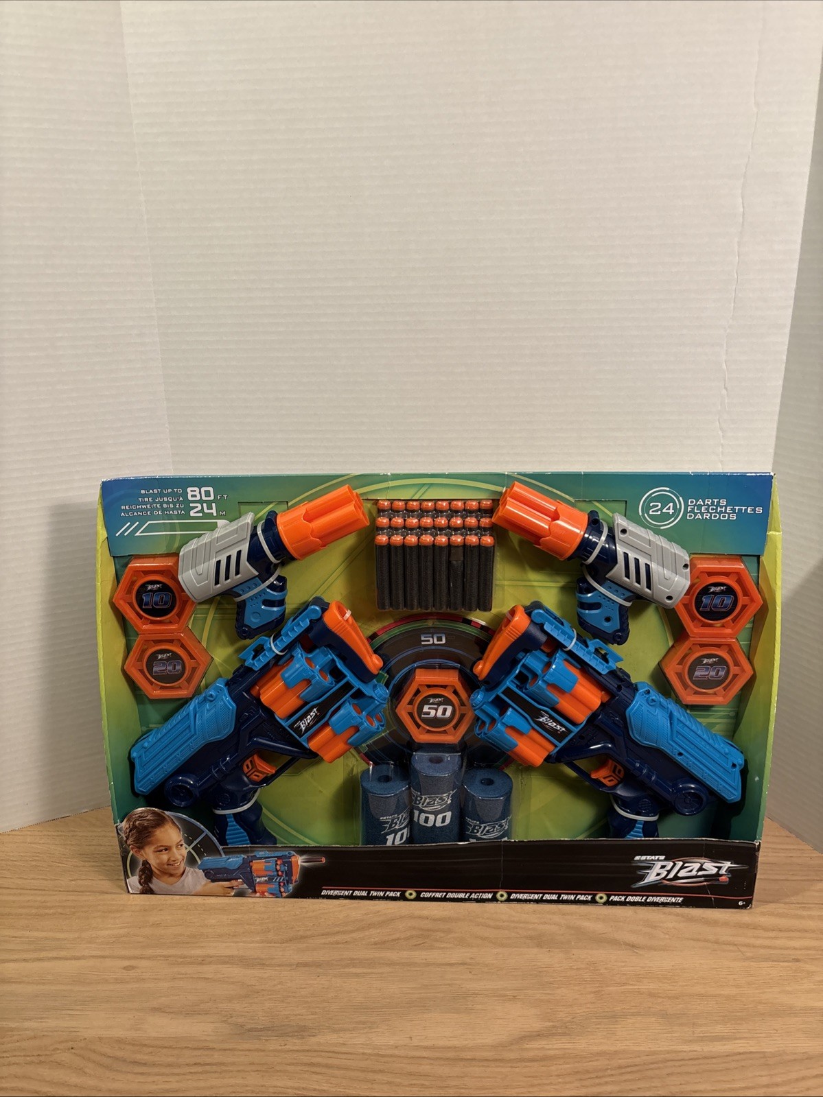 Toys R Us Stats Blast Dart Gun Blaster Dual Twin Pack