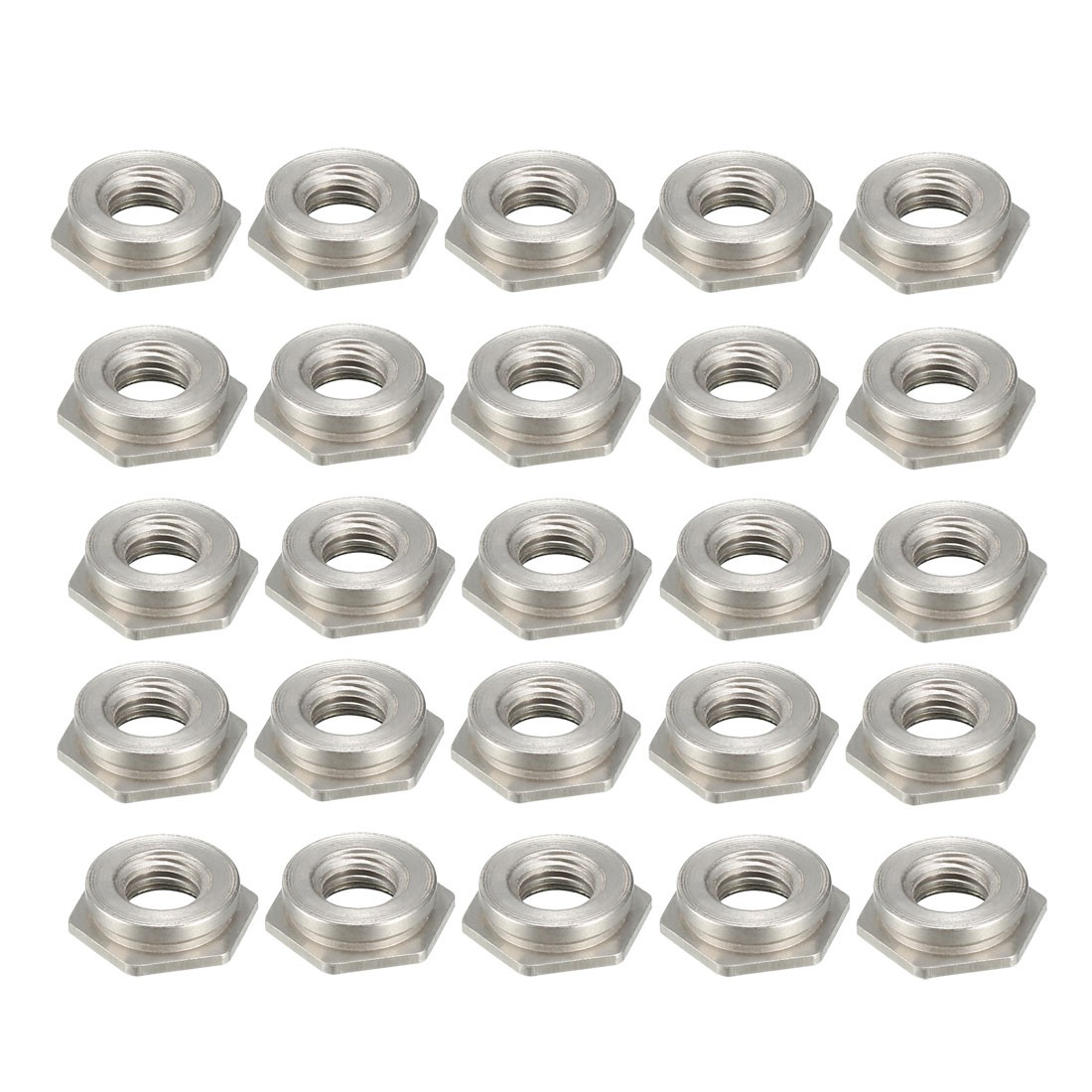 M4 x 0.7mm Pitch Hex Head Carbon Steel Blind Hole Nuts 25Pcs