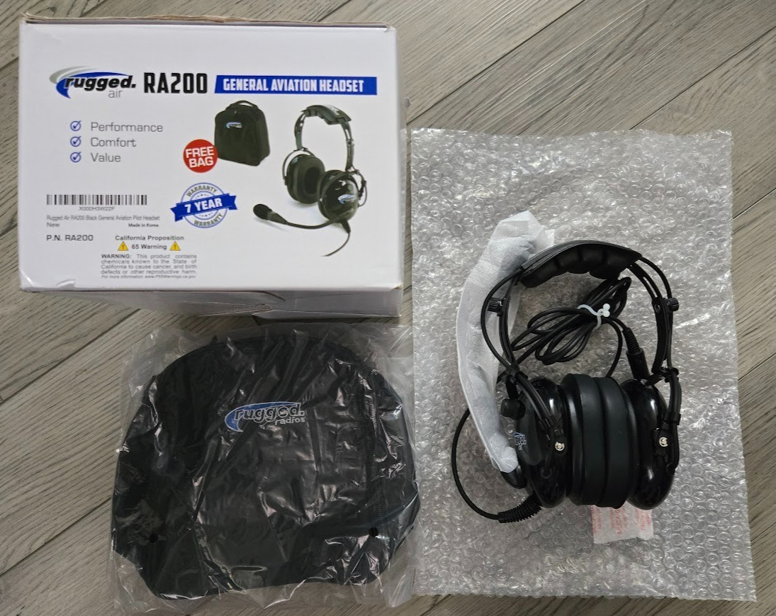 Rugged Air RA200 General Aviation Headset For Student Pilots Flight Schools