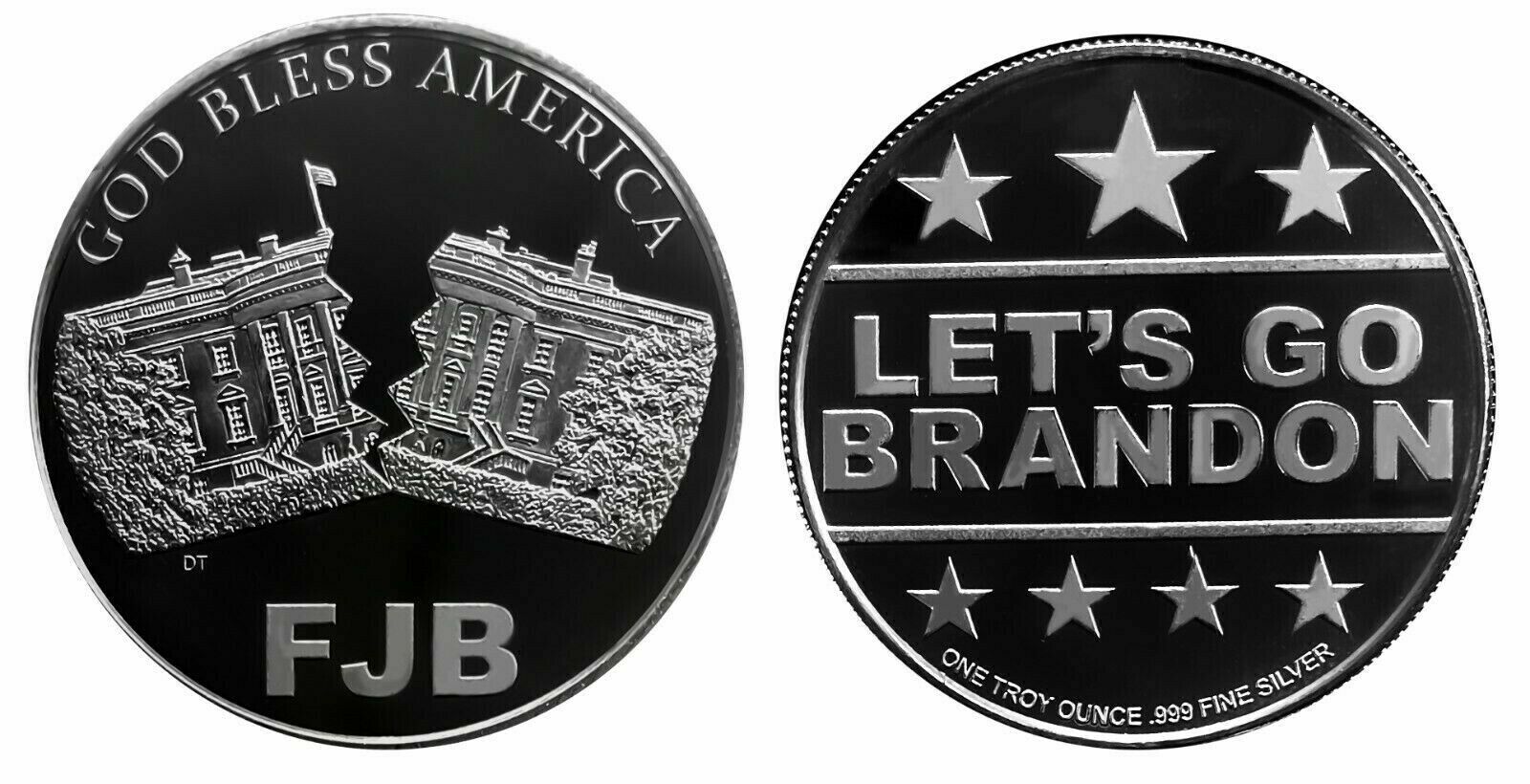 Let's Go Brandon FJB America 1 Oz .999 Silver Donald Trump President Bye Joe