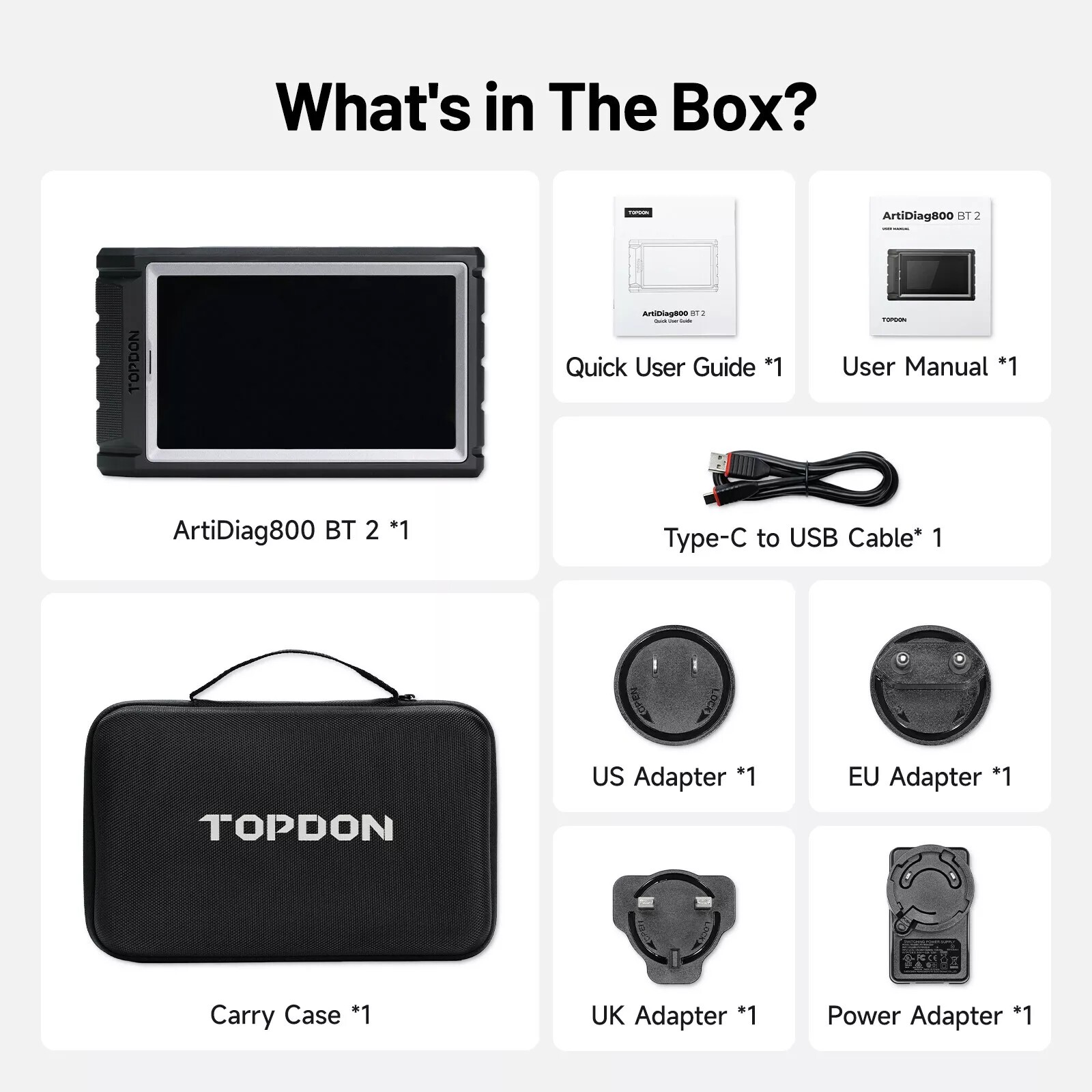 TOPDON AD800BT 2 OBD2 Scanner Tool Full System Diagnostic Tool ENG ABS SRS TPMS