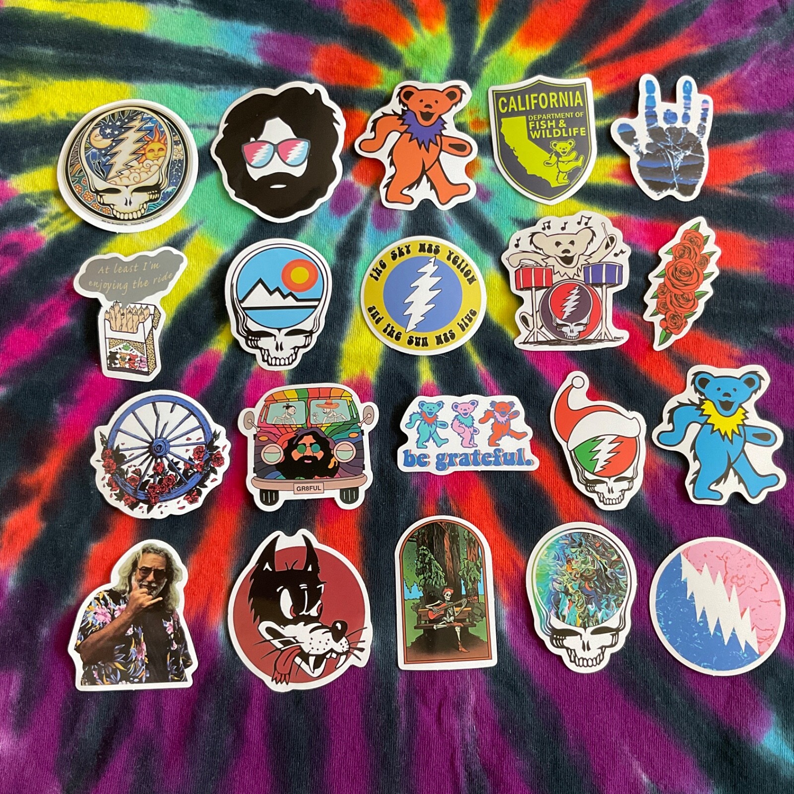 Stickers Grateful Dead 20 Pieces Dancing Bear Jerry Hippie Band Decal Car #AA