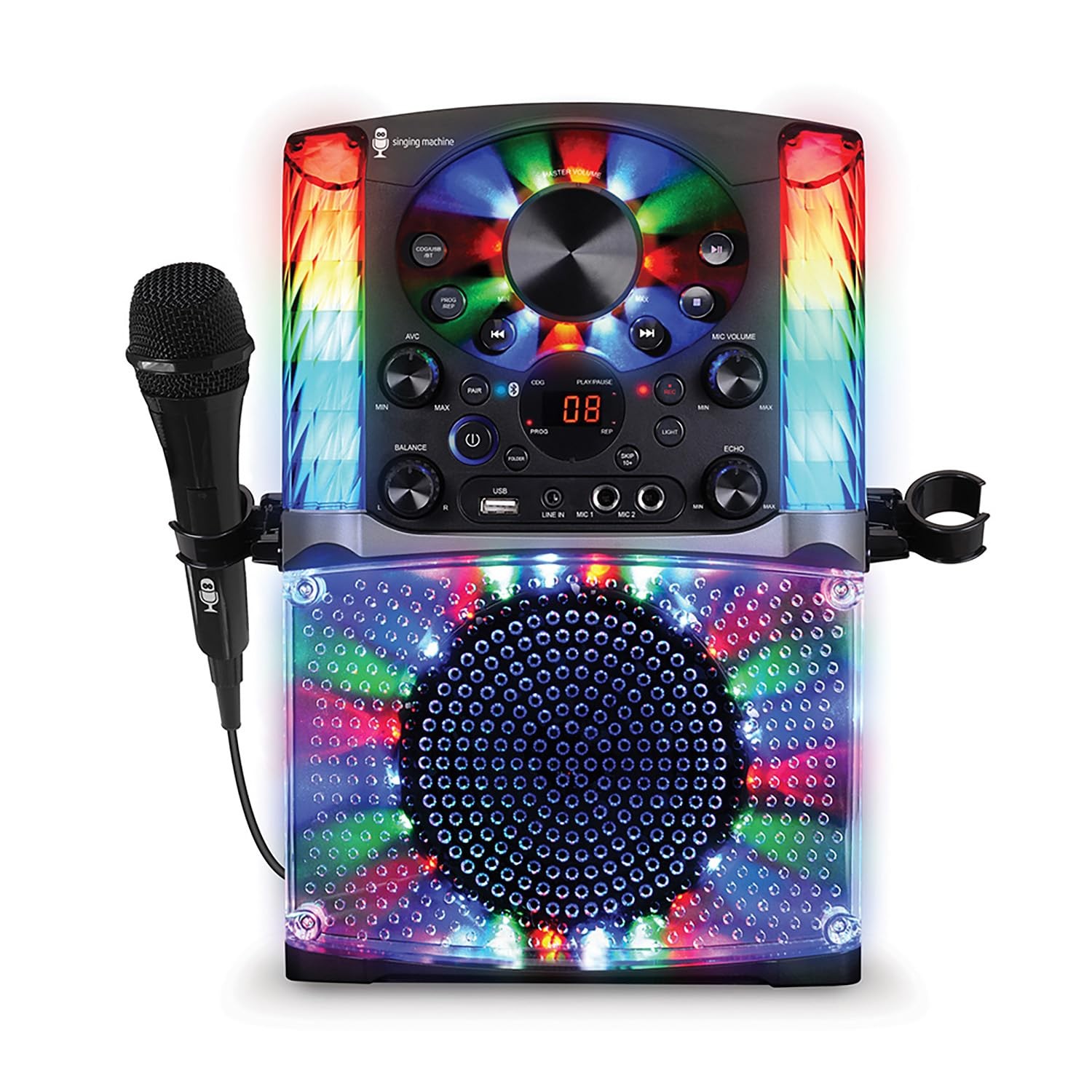Singing Machine SML625BTBKD Bluetooth CD+G Karaoke System Black