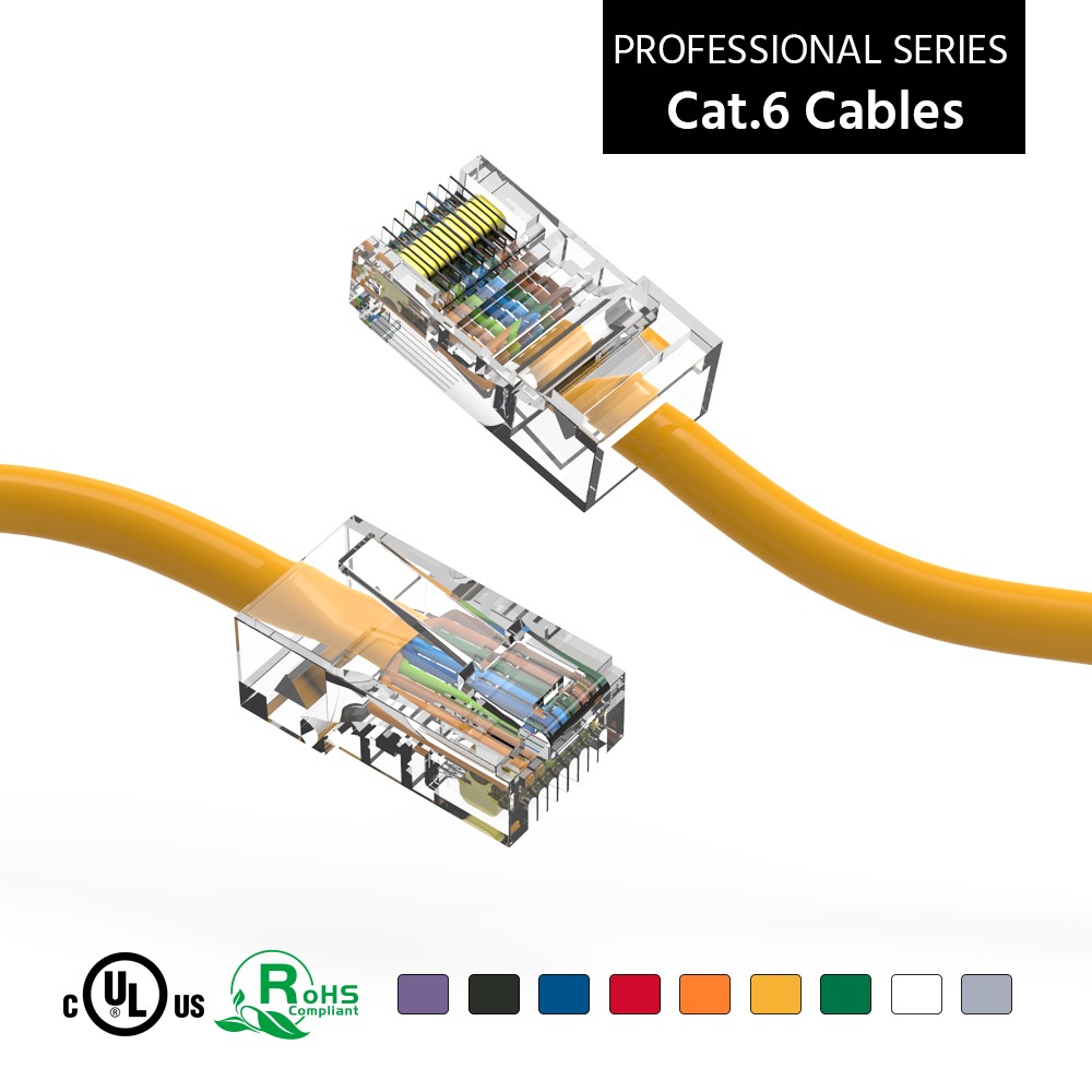 6Ft CAT6 UTP Ethernet Network Non Booted Cable Yellow
