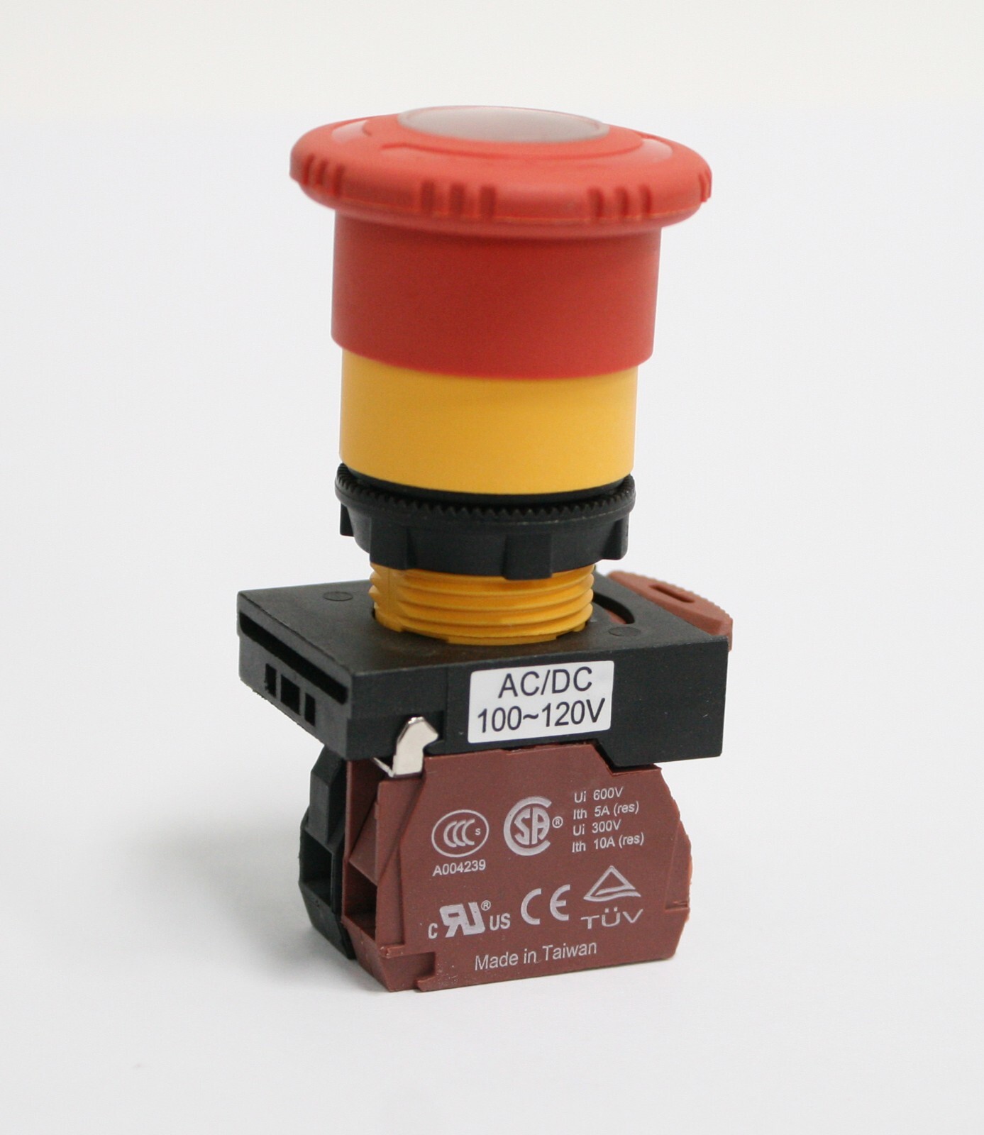 NLB22-T01RE Pushbutton, E Stop Illuminated LED Push Twist to Release, 40mm Knob