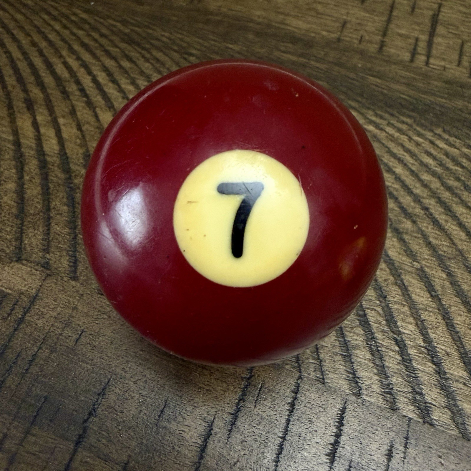 Vintage Bakelite 2 1/4" Billiard #7 Maroon Pool Ball Replacement Ball
