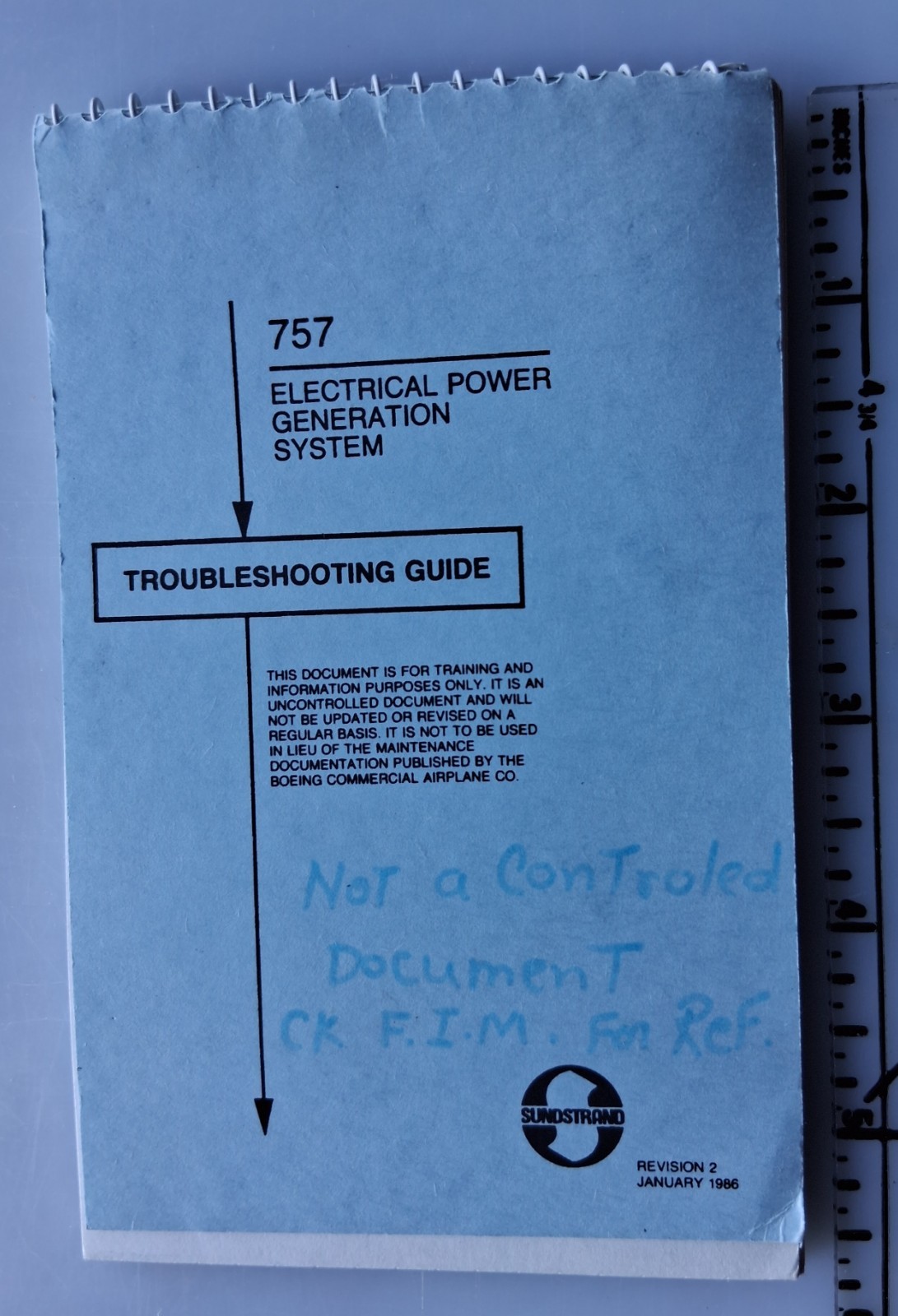 Sundstrand 757 ELECTRICAL POWER GENERATION SYSTEM TROUBLESHOOTING GUIDE, 1986