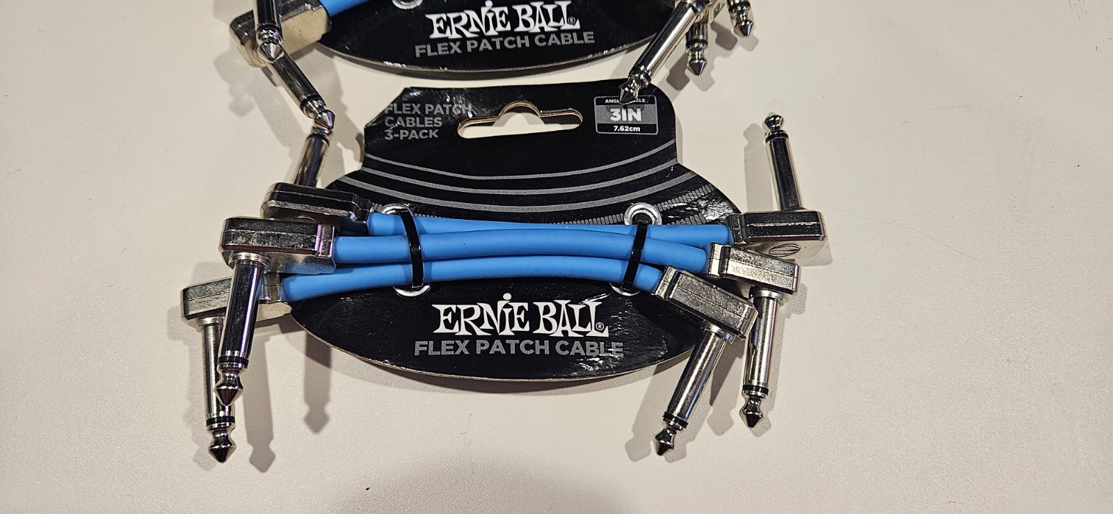 Ernie Ball Flex Guitar Patch Cables 3" (6 Pack) Blue