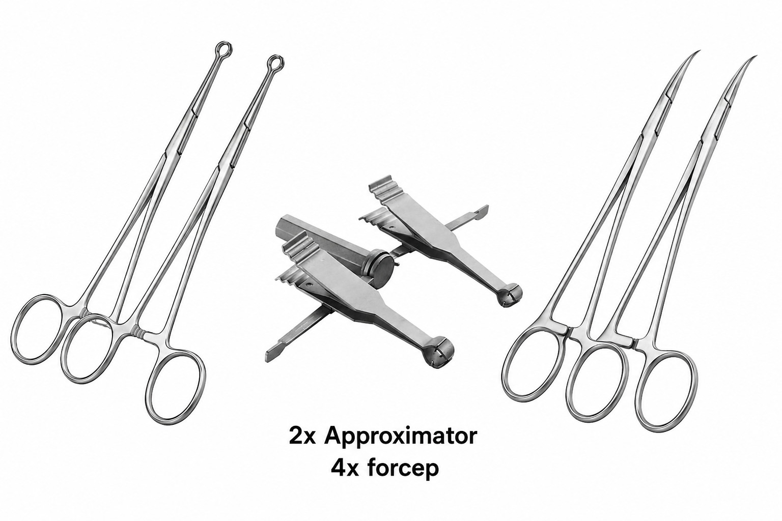 Microspike Approximator Clamp with 2 Forceps
