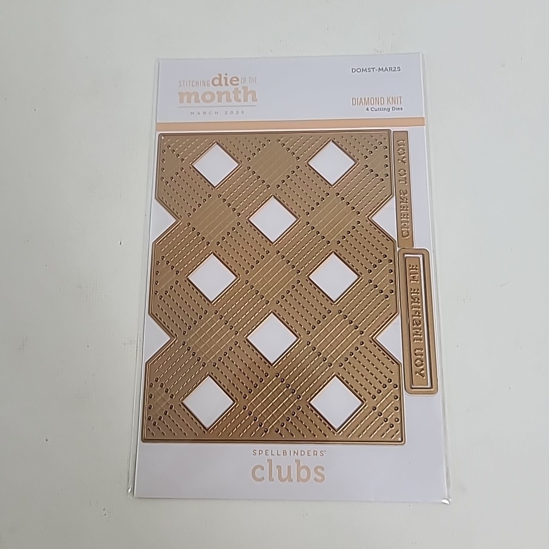 Spellbinders Stitching Die of The Month- March 2025 "Diamond Knit" 4 dies