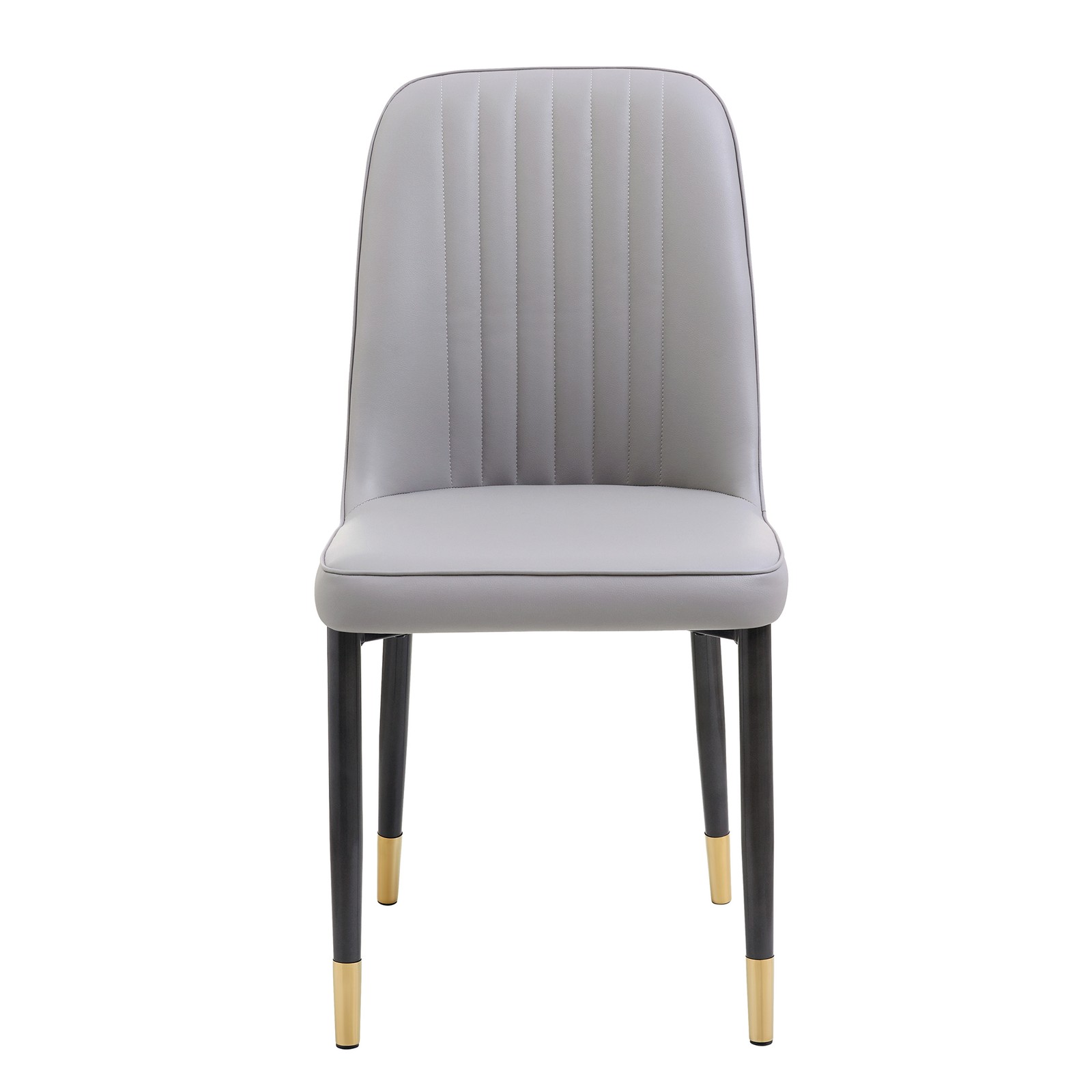 Set of 2 Grey Dining Chairs with Thick Cushions: Modern Kitchen Chairs