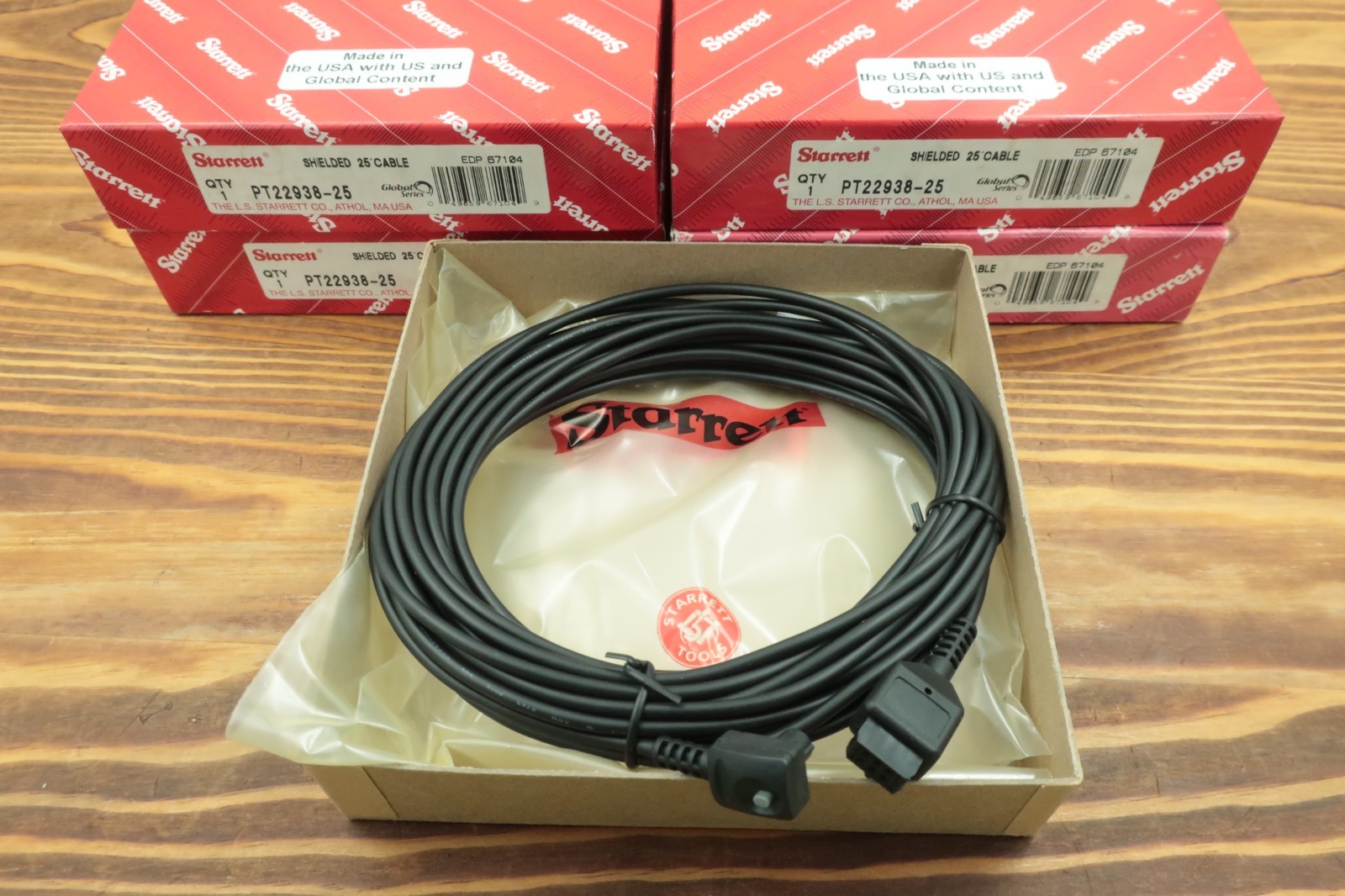 Starrett PT22938 25 ft Data Cable for 788 Electronic Micrometers New 1 Per Order
