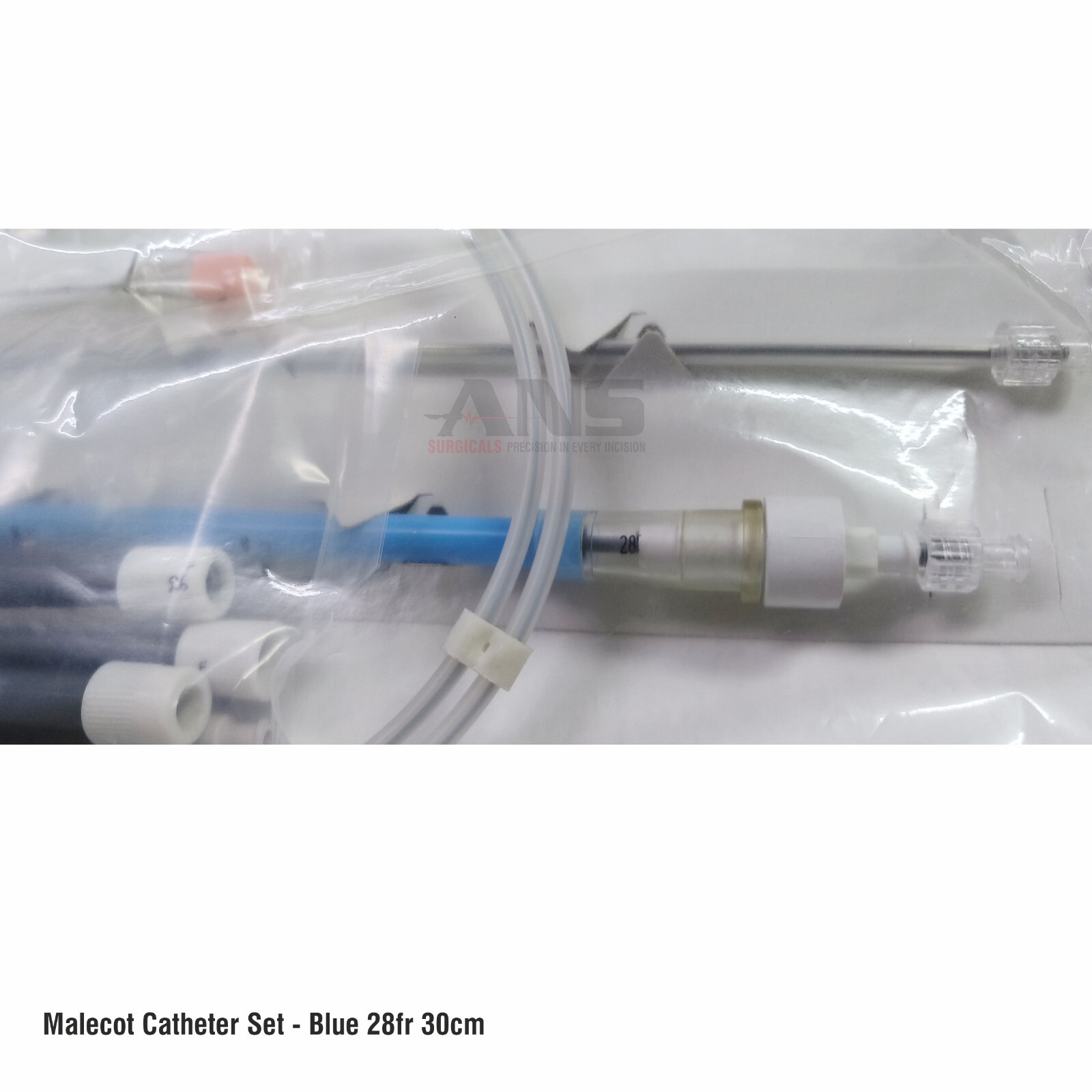 ANS Malecot catheter set - blue 28fr /30cm