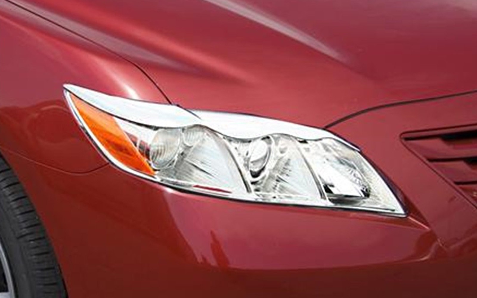 Putco 401256 Chrome Eyebrow Style Head Lamp Overlays & Rings for 07-09 Camry
