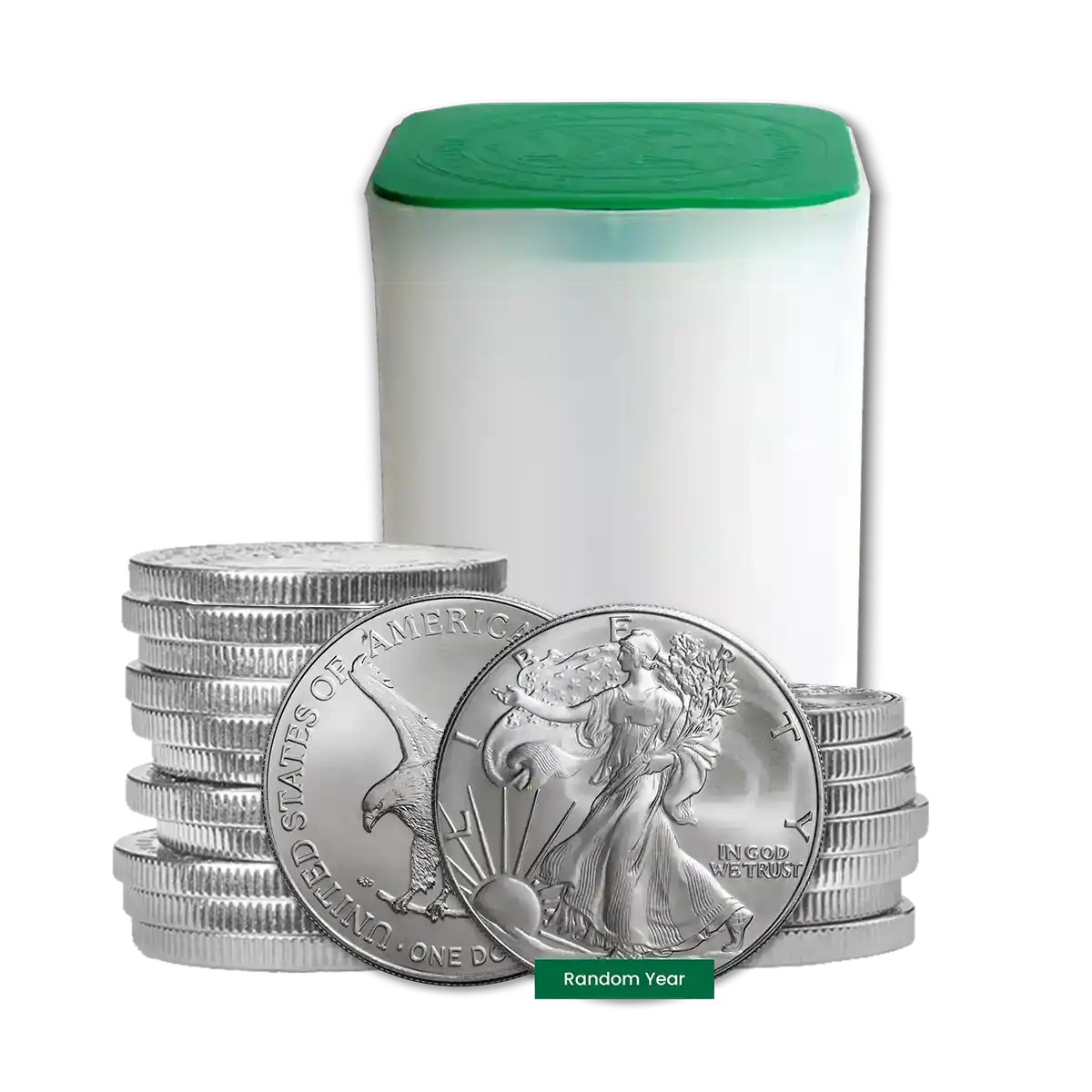 Tube of 20 - $1 American Silver Eagle Coin 1 oz BU - Random Year - US Mint