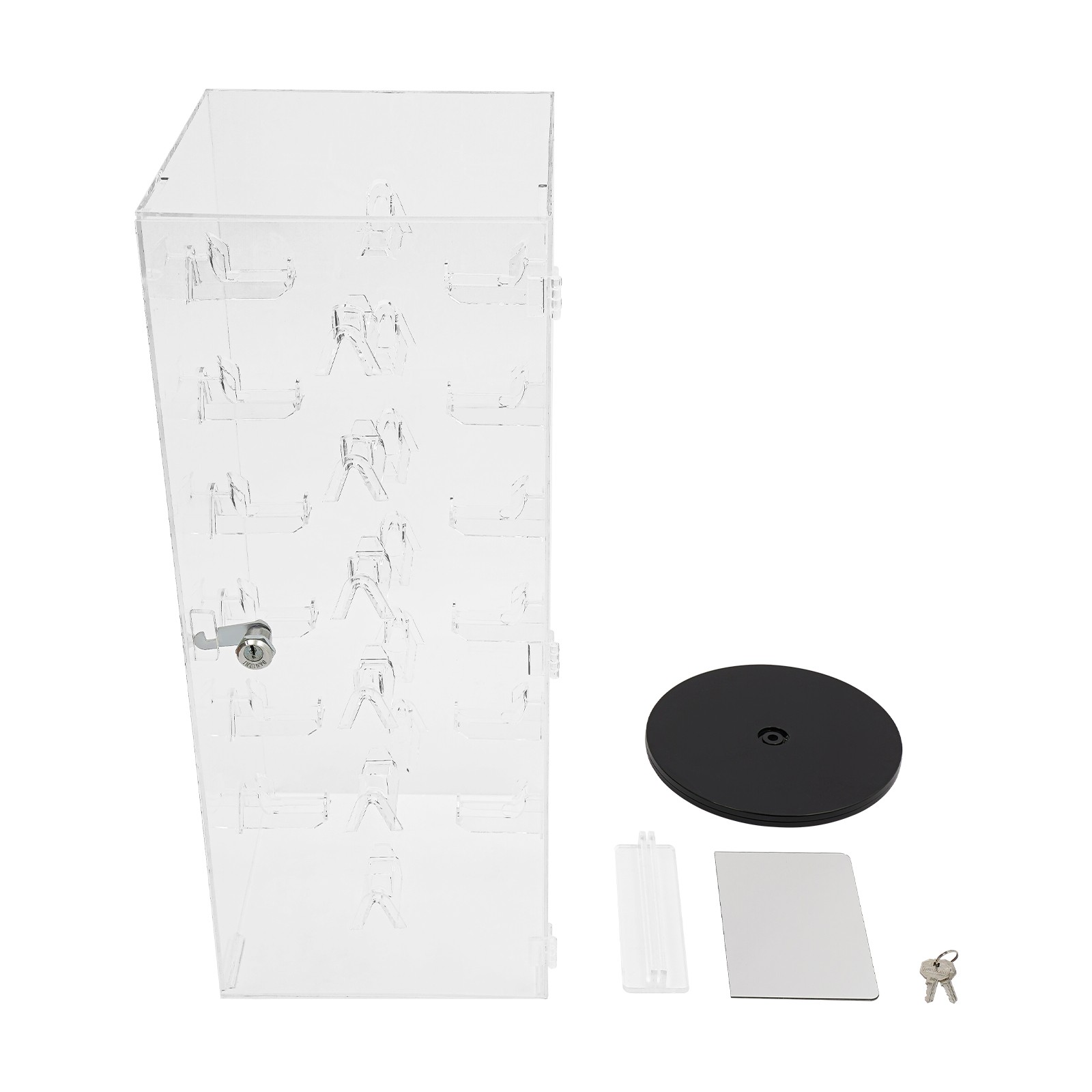 Lockable Sunglass Display Case Acrylic Glasses Organizer Rotating Display Case
