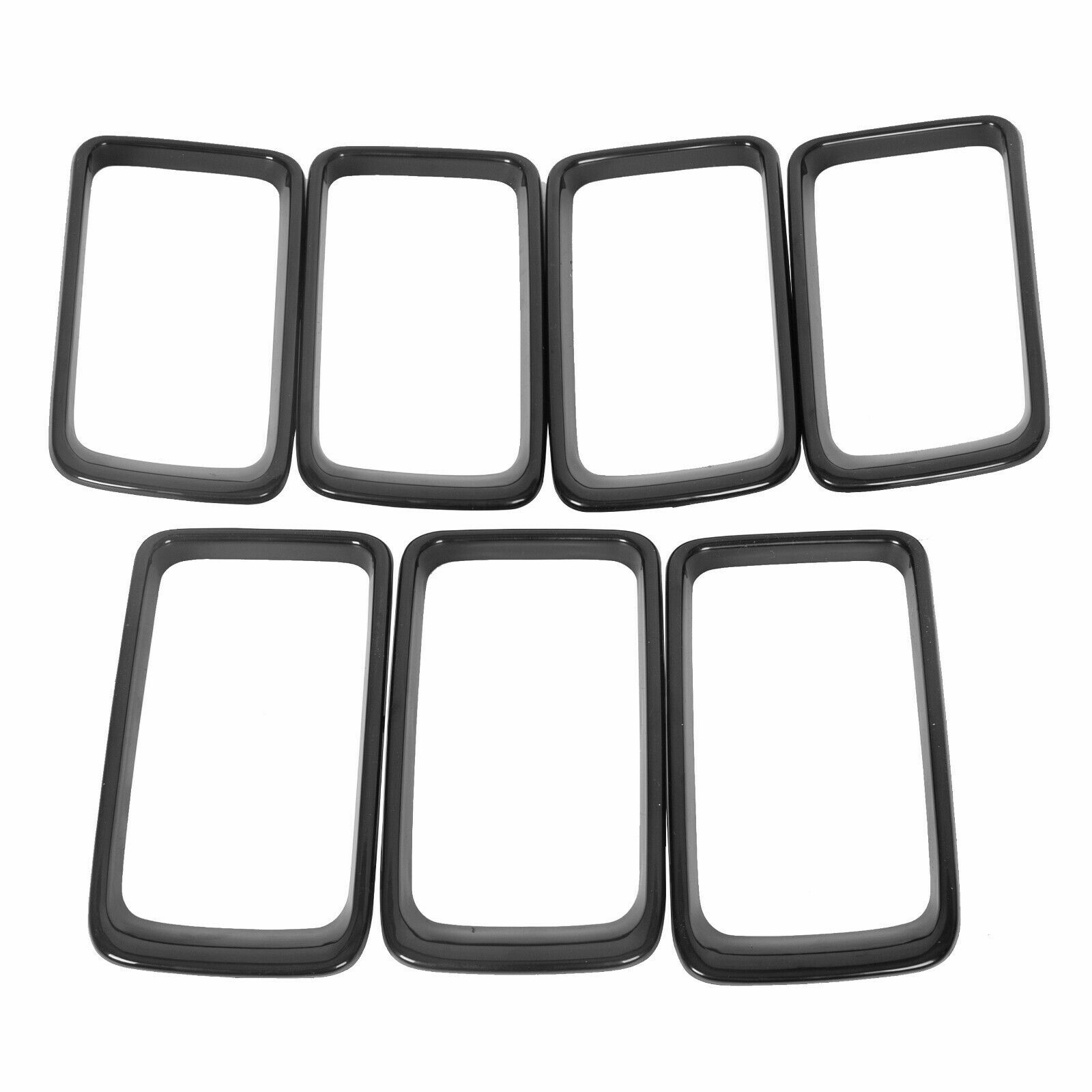 Gloss Black For Jeep Grand Cherokee 2014-2016 Front Grille Ring Trim Insert 7PCs